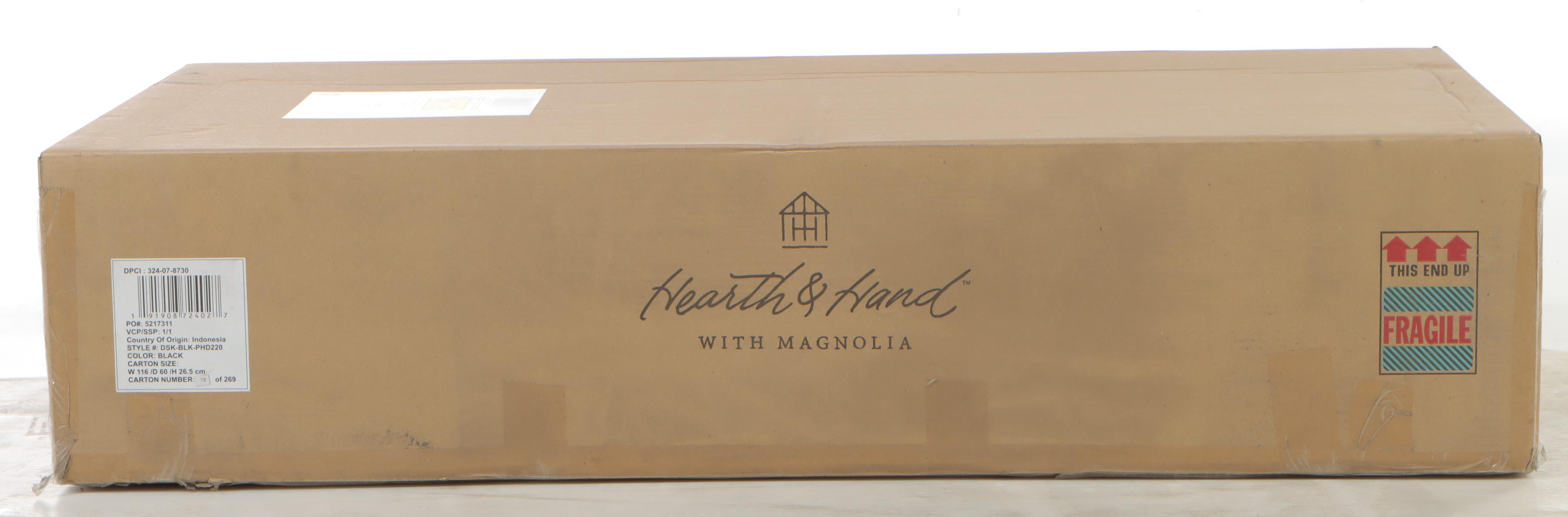 Hearth & Hand With Magnolia Wood and Cane Writing Desk in Black