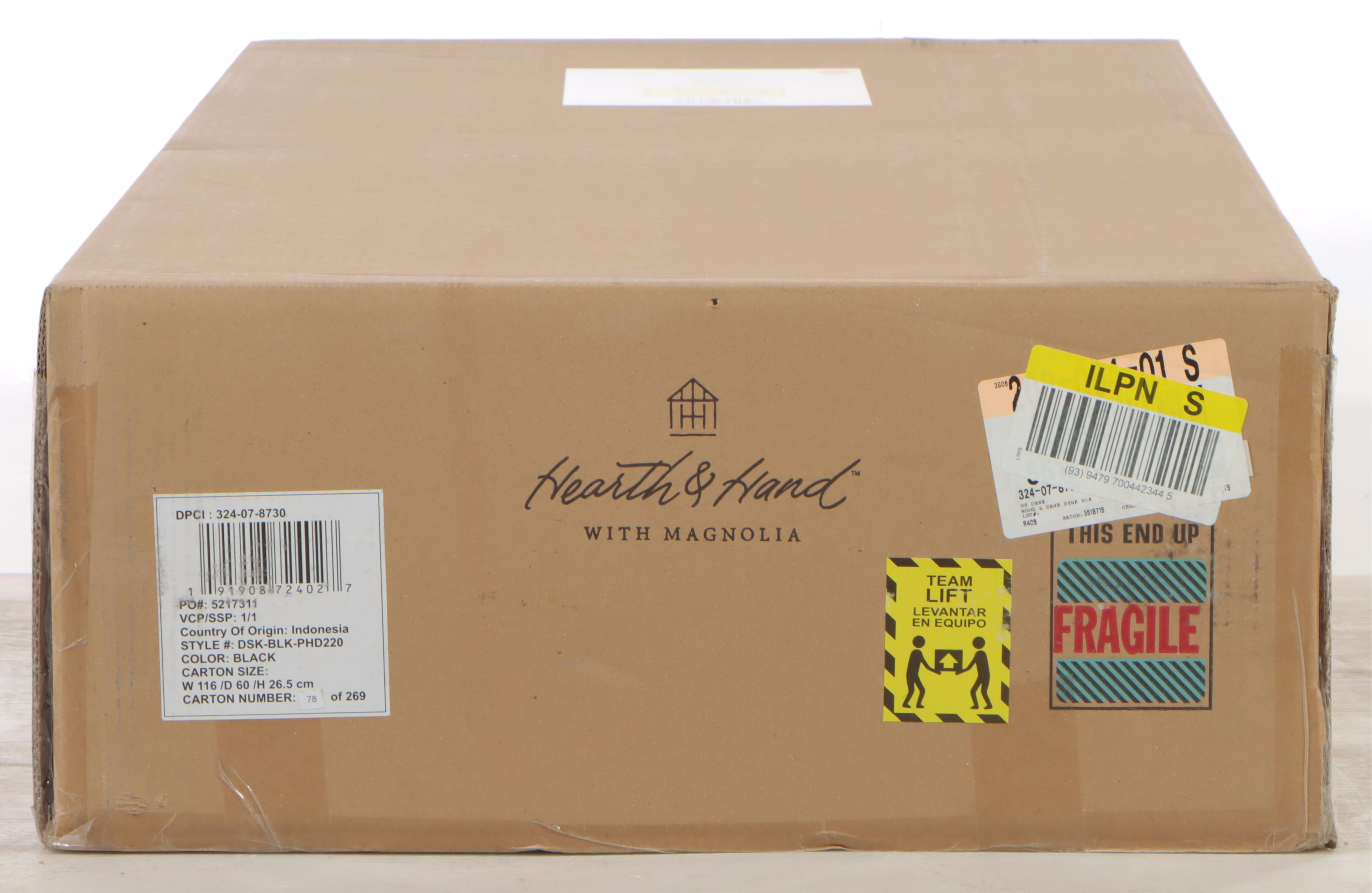 Hearth & Hand With Magnolia Wood and Cane Writing Desk in Black