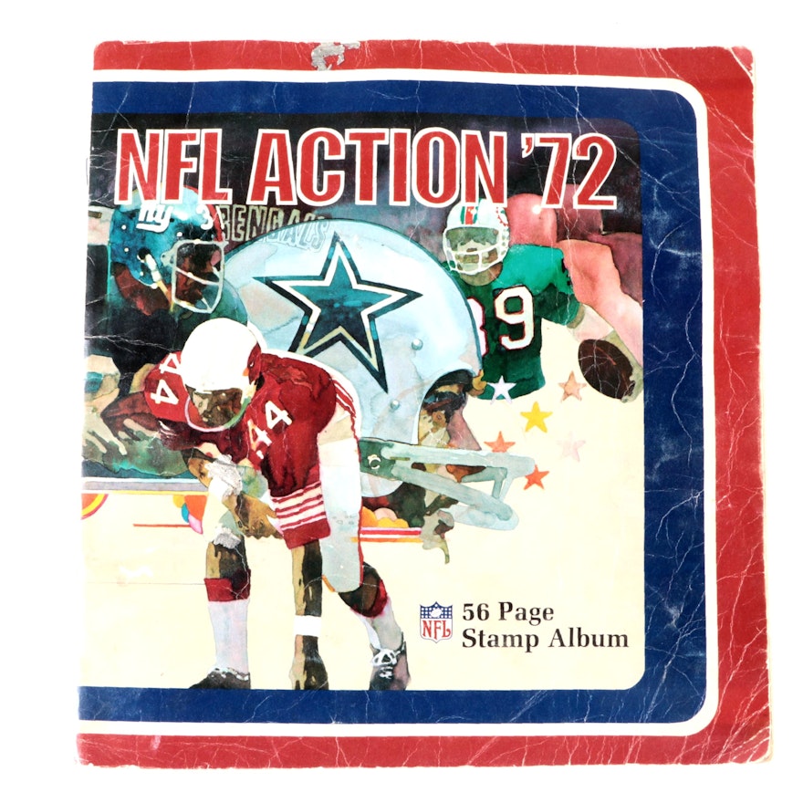 1972 NFL Action Stamp Album with Youngblood, Larson, Upshaw and More Stars