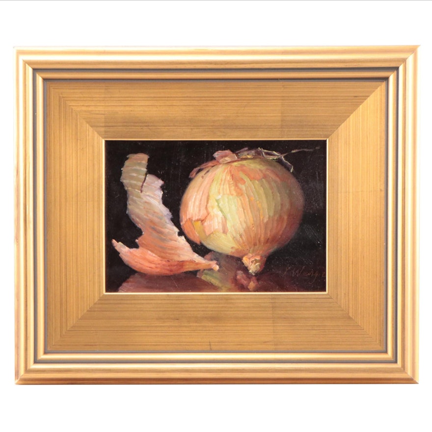 Youqing Wang Still Life Oil Painting of Onion, 21st Century