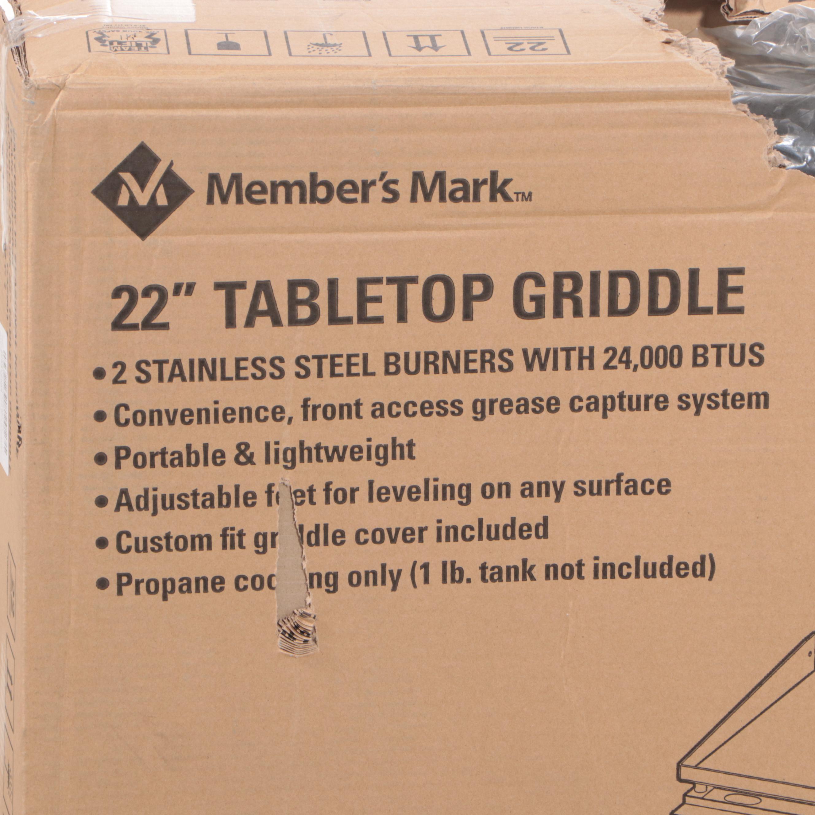 Member's Mark 22" Stainless Steel Tabletop Propane Griddle