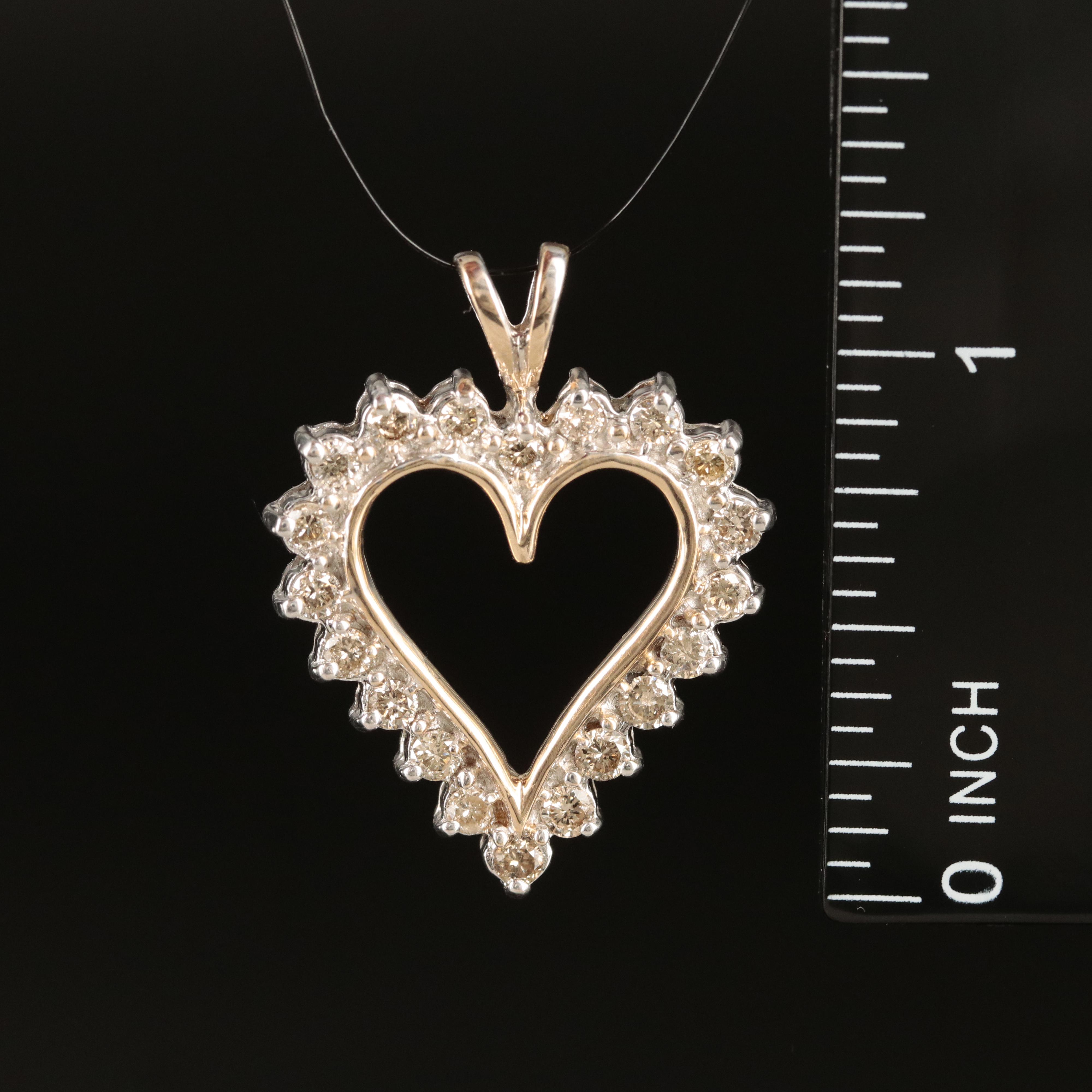 10K 0.96 CTW Heart Pendant
