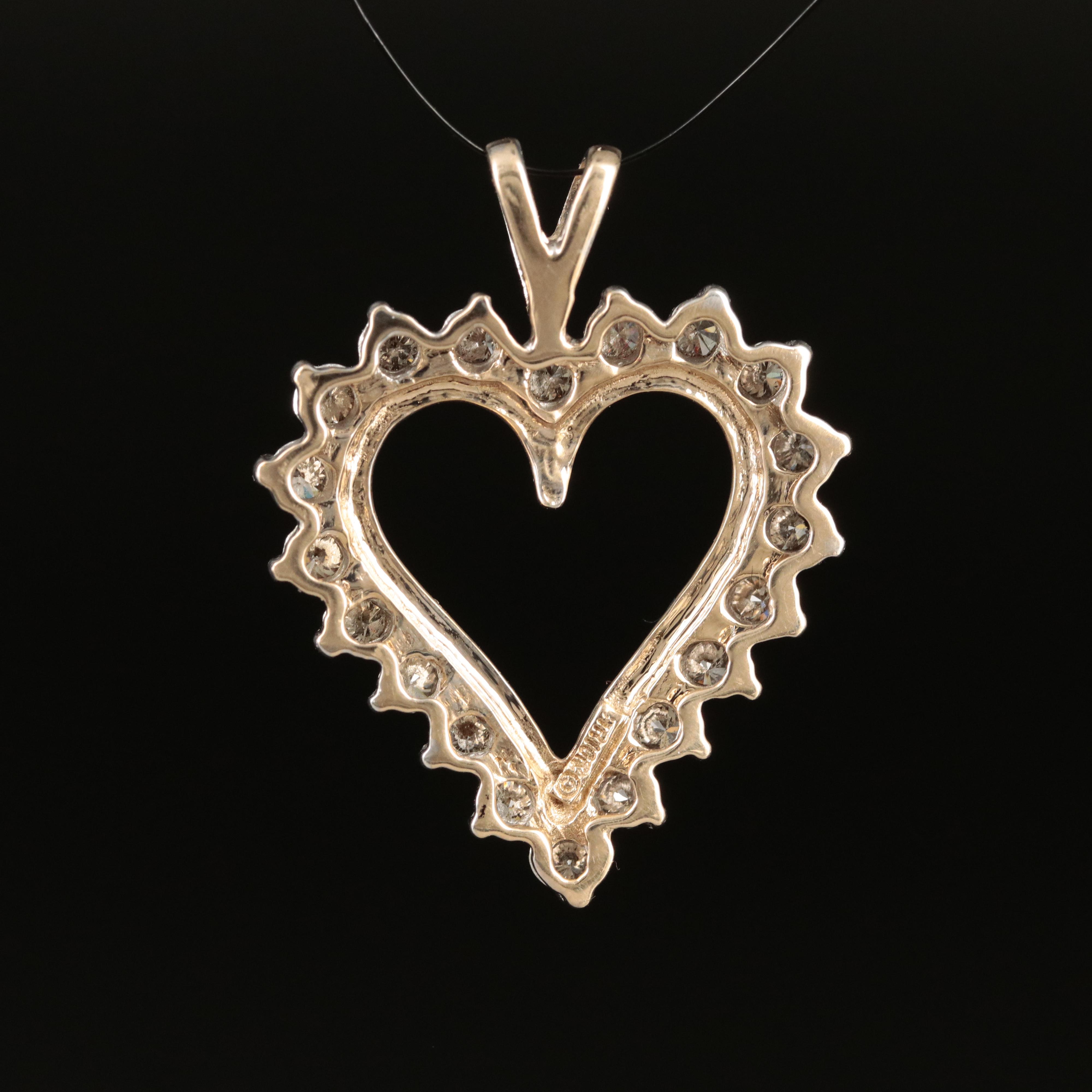10K 0.96 CTW Heart Pendant