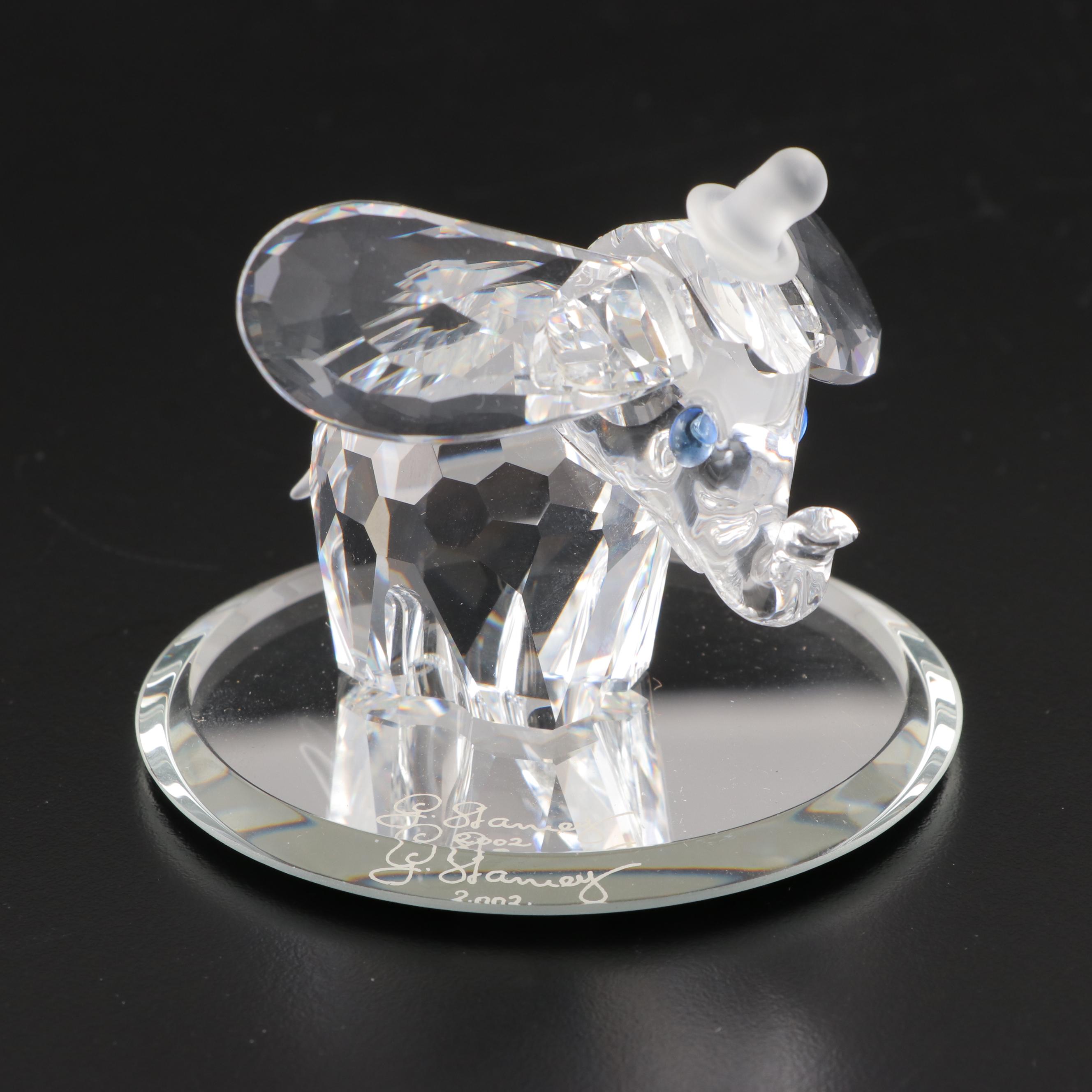 Swarovski Crystal Teddy Bear and Disney "Dumbo" Figurines