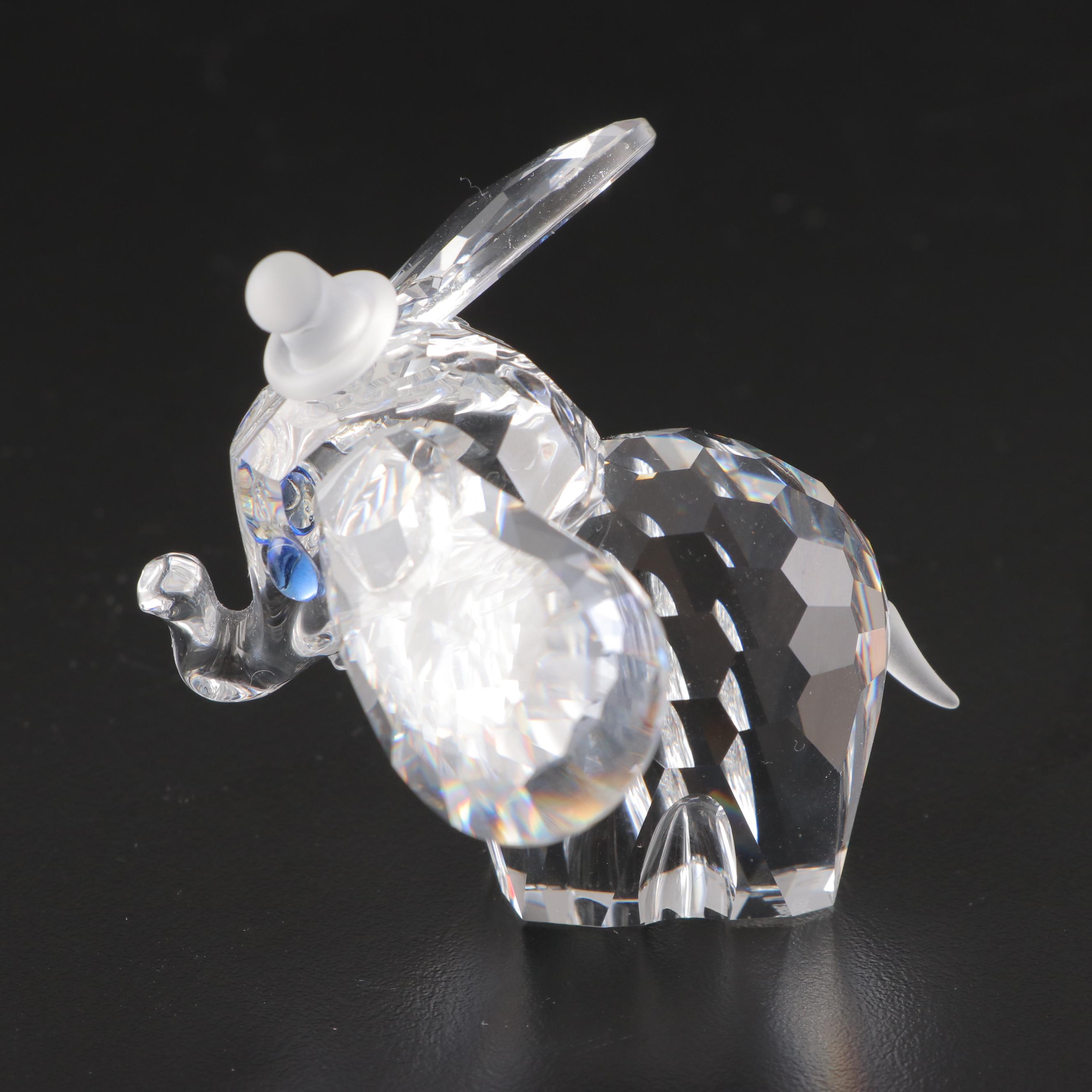 Swarovski Crystal Teddy Bear and Disney "Dumbo" Figurines