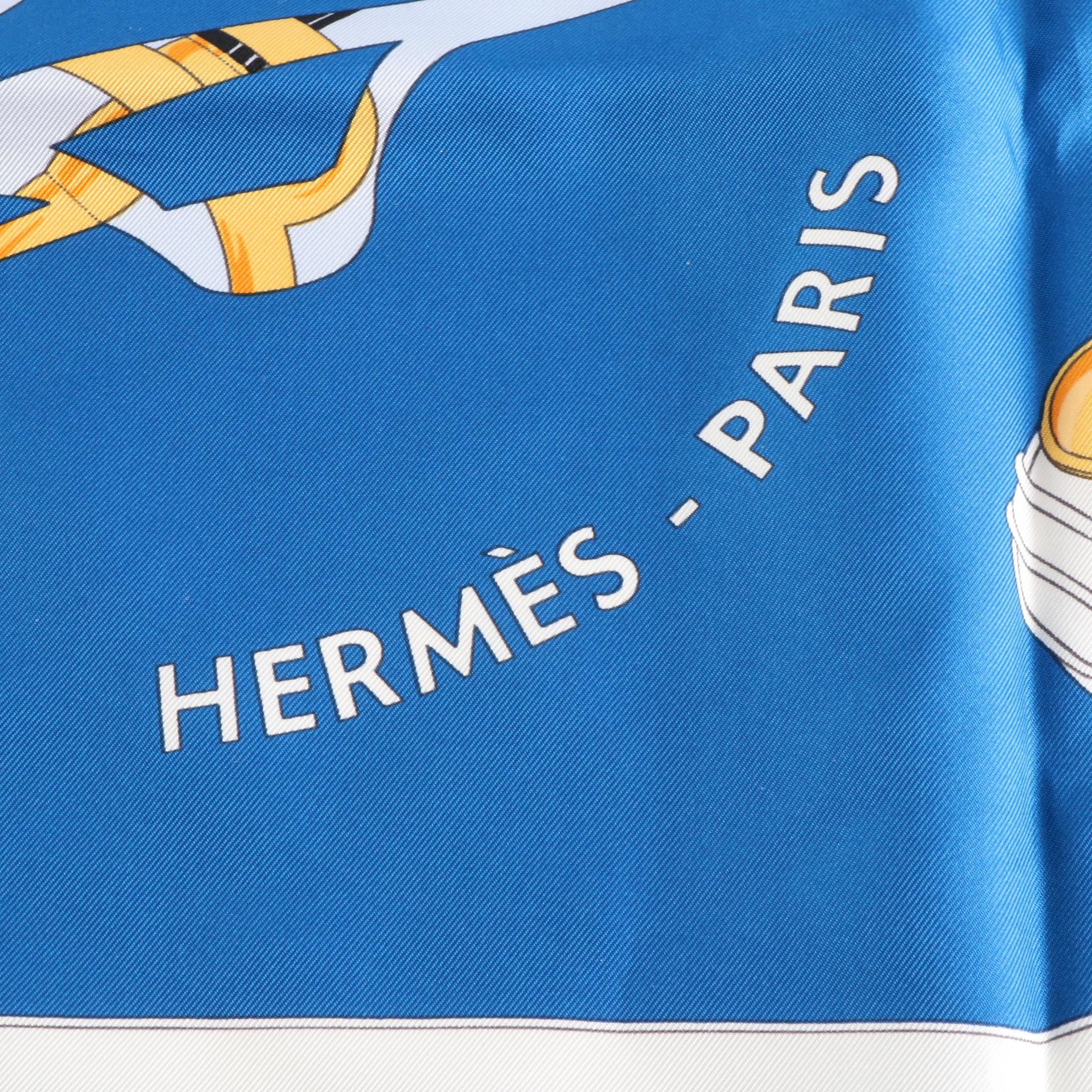 Hermès "Tout en Carre" Silk Twill Scarf 90