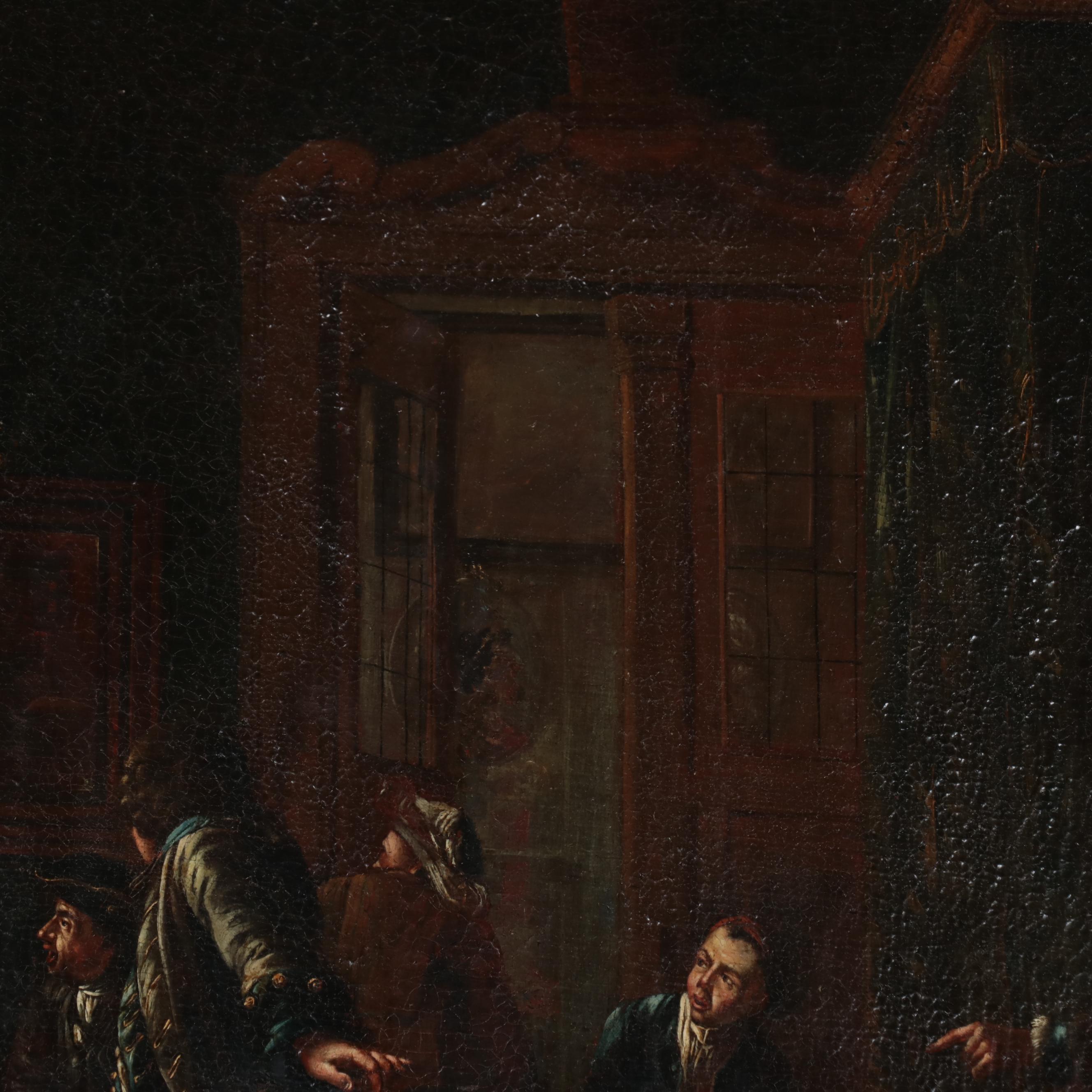 Dutch School Narrative Oil Painting, 17th or 18th Century