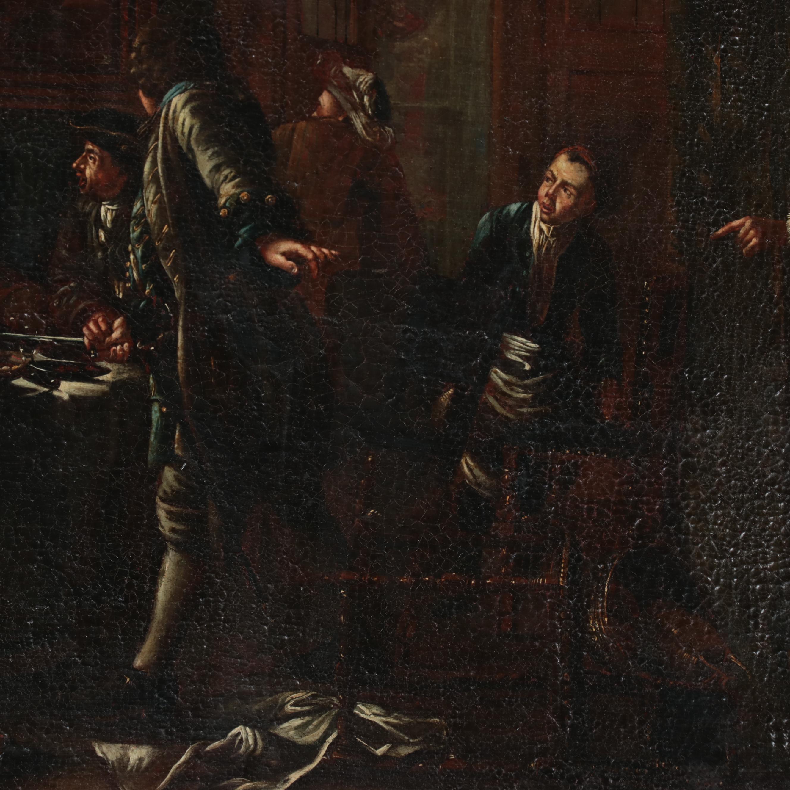 Dutch School Narrative Oil Painting, 17th or 18th Century