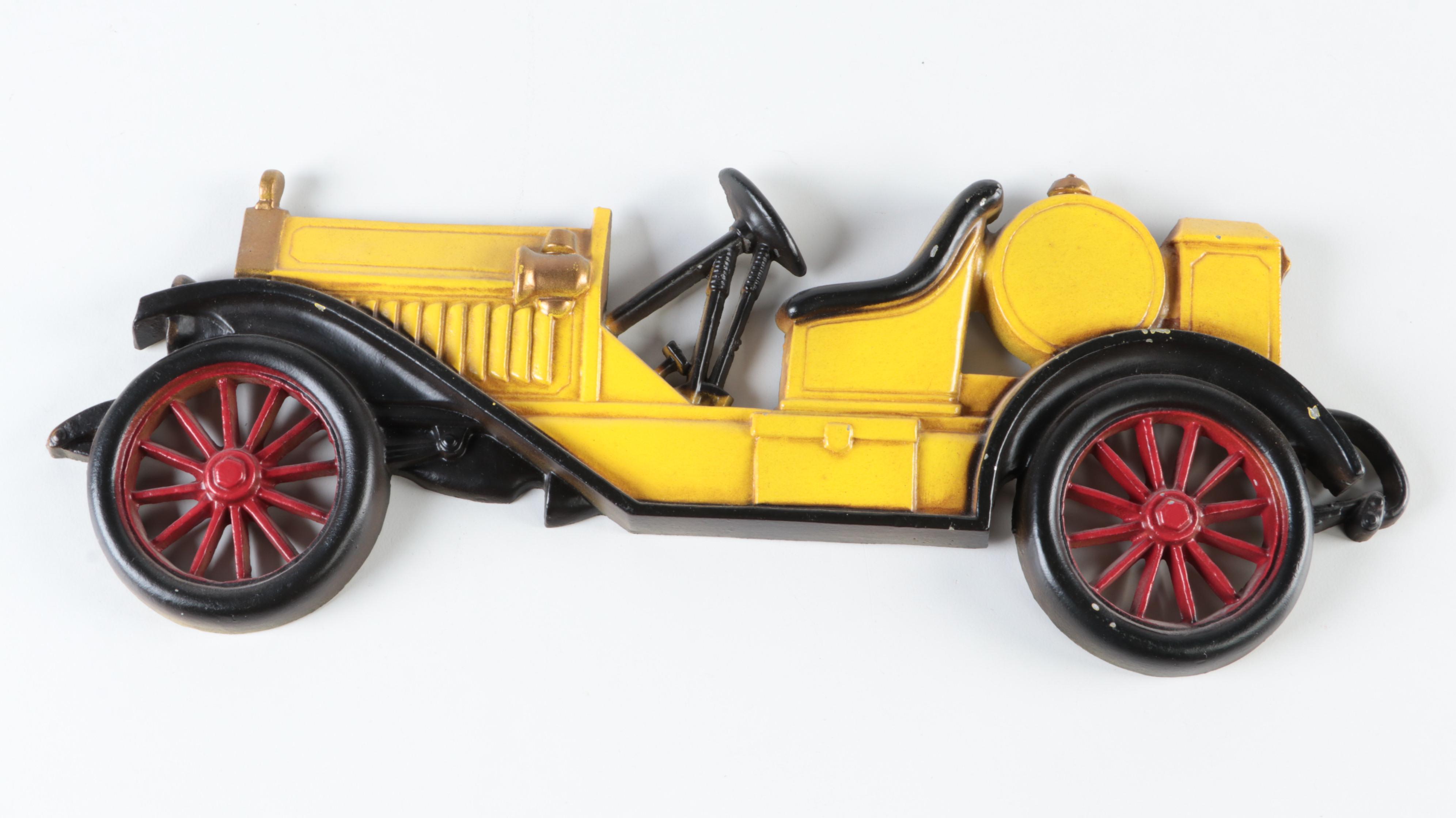 Sexton Painted Cast Metal Car Wall Plaques, Mid to Late 20th Century