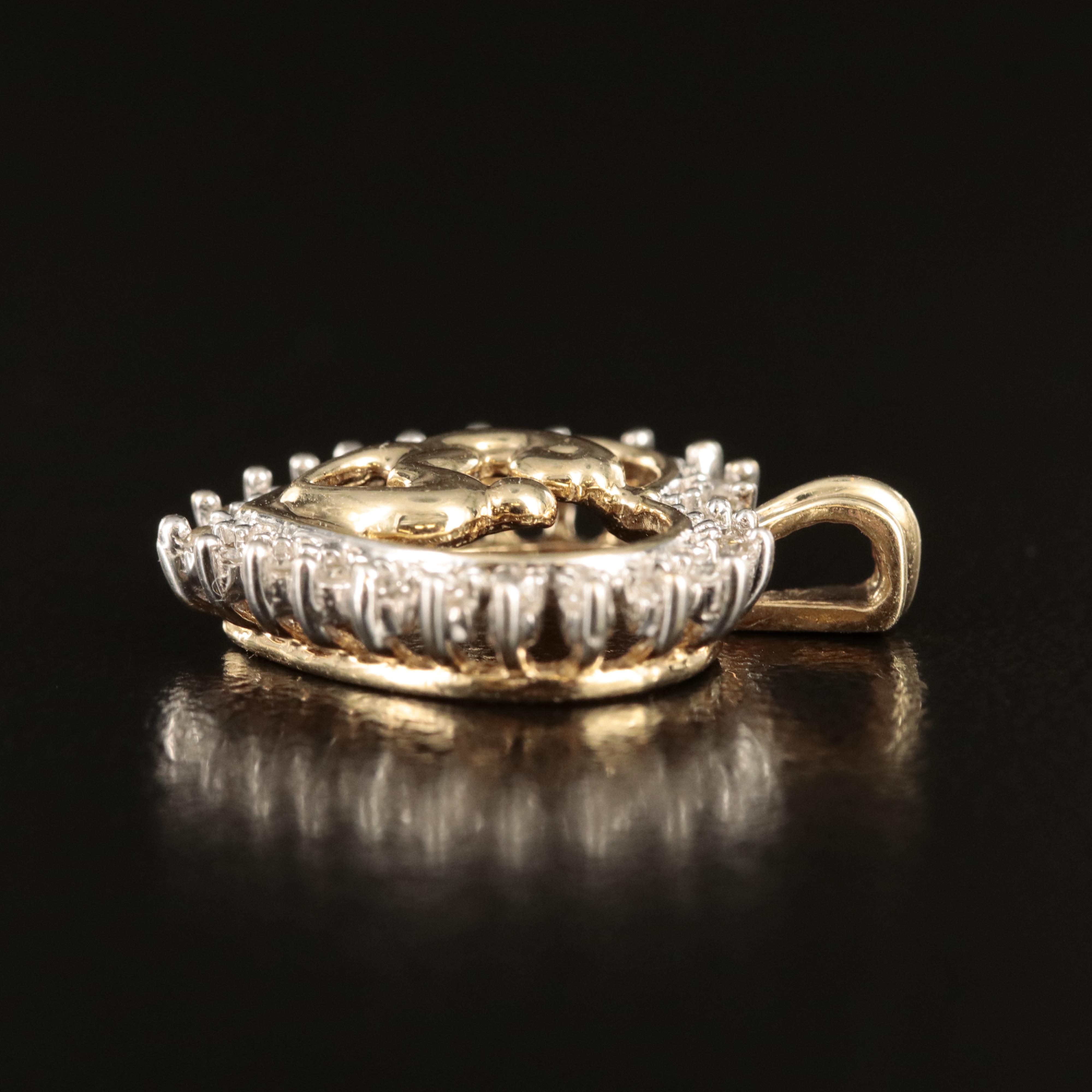 10K 0.17 CTW Diamond Mother and Child Heart Pendant