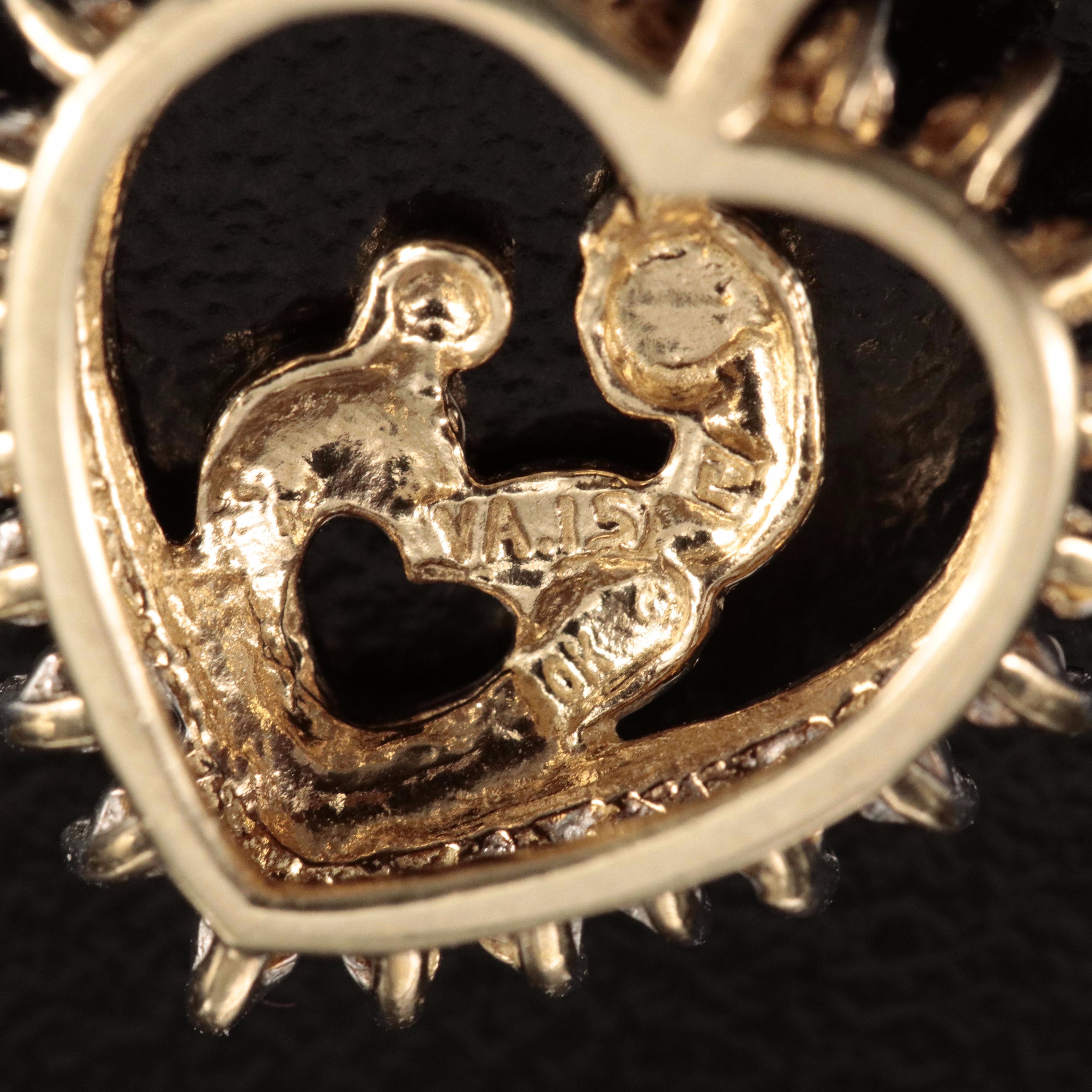 10K 0.17 CTW Diamond Mother and Child Heart Pendant