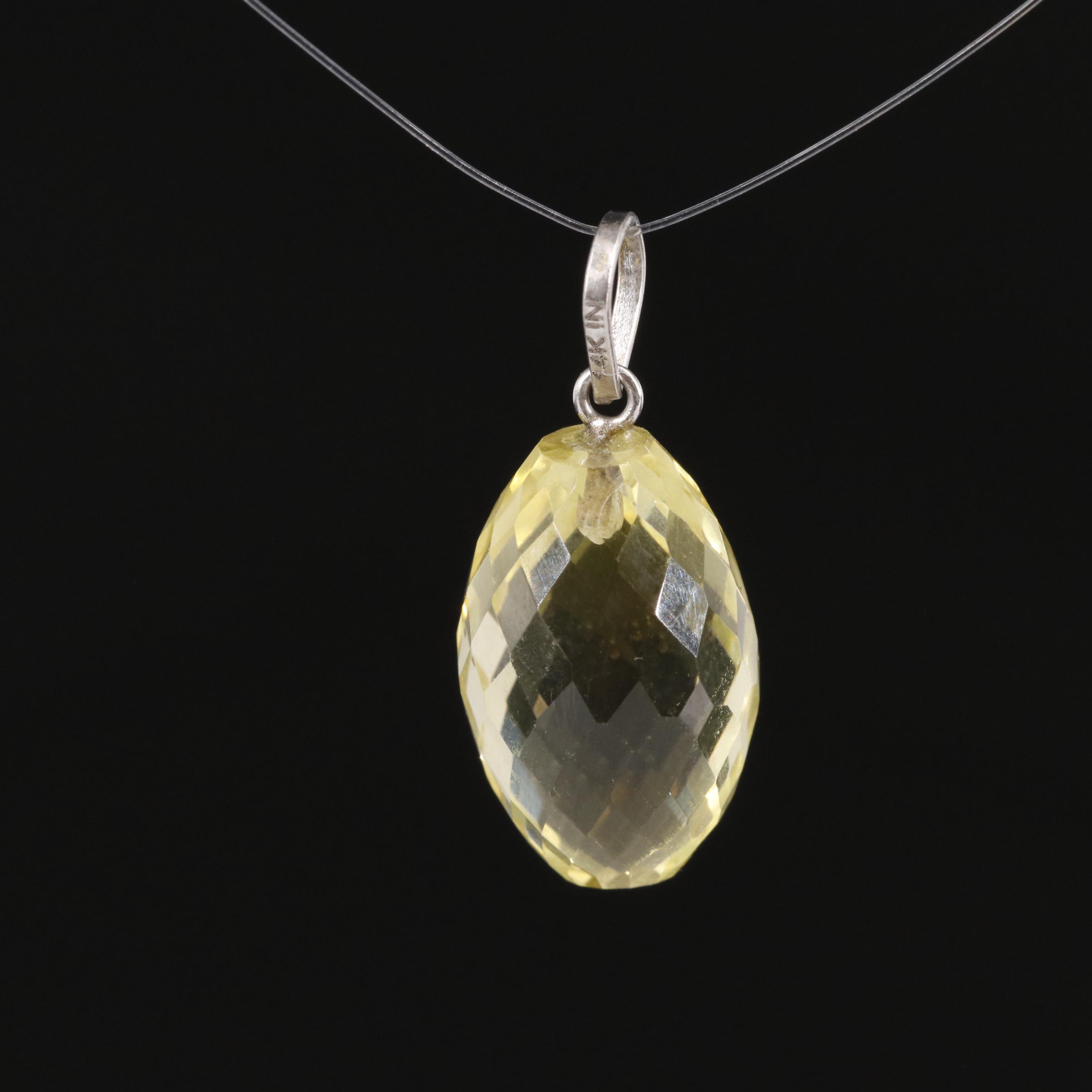 14K Citrine Pendant