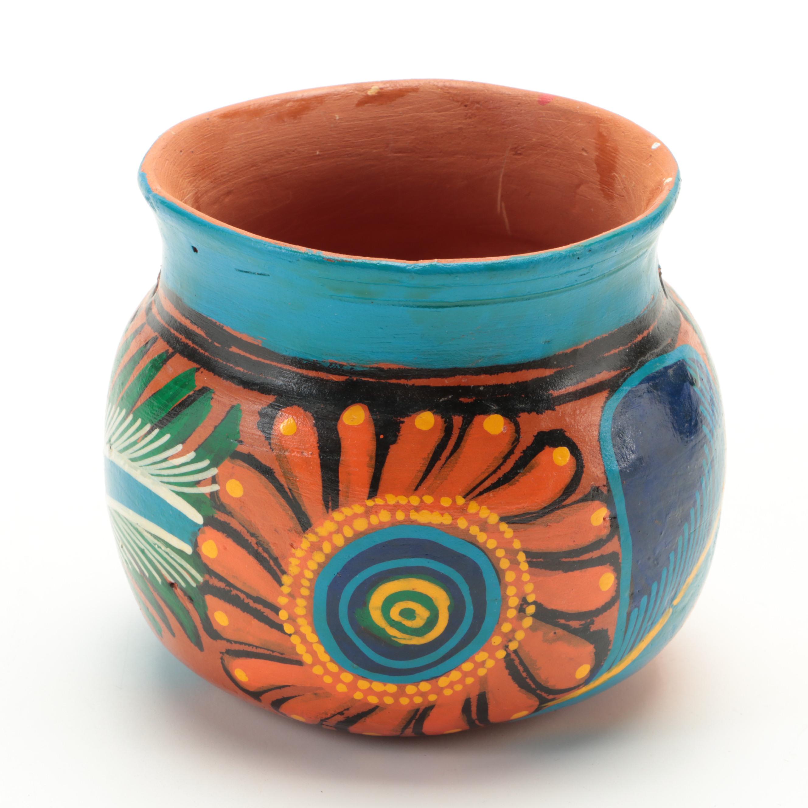 Acapulco Mexican Terracotta Bowls With Souvenir Wall Mask
