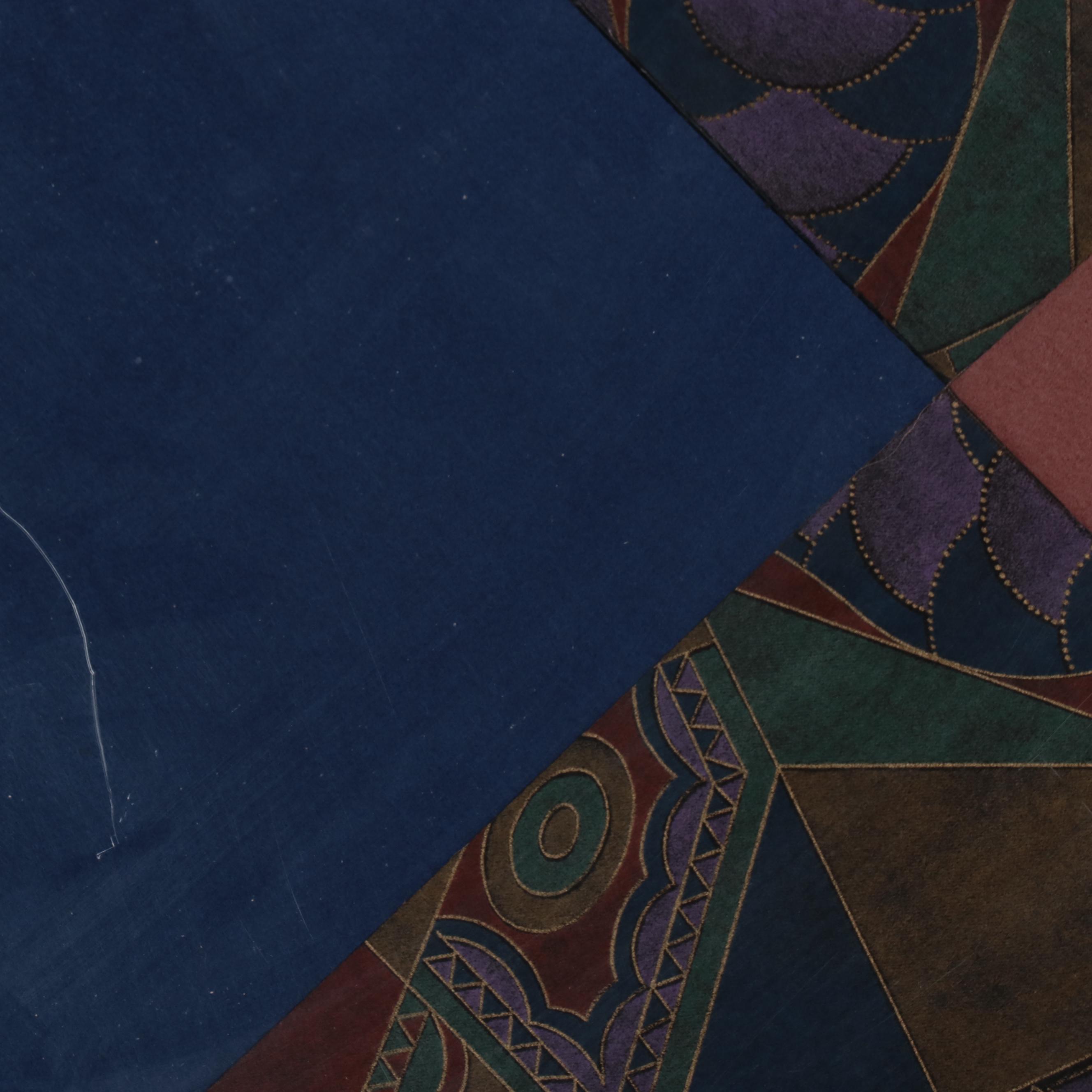 Large Scale Geometric Textile Collage Wall Hanging