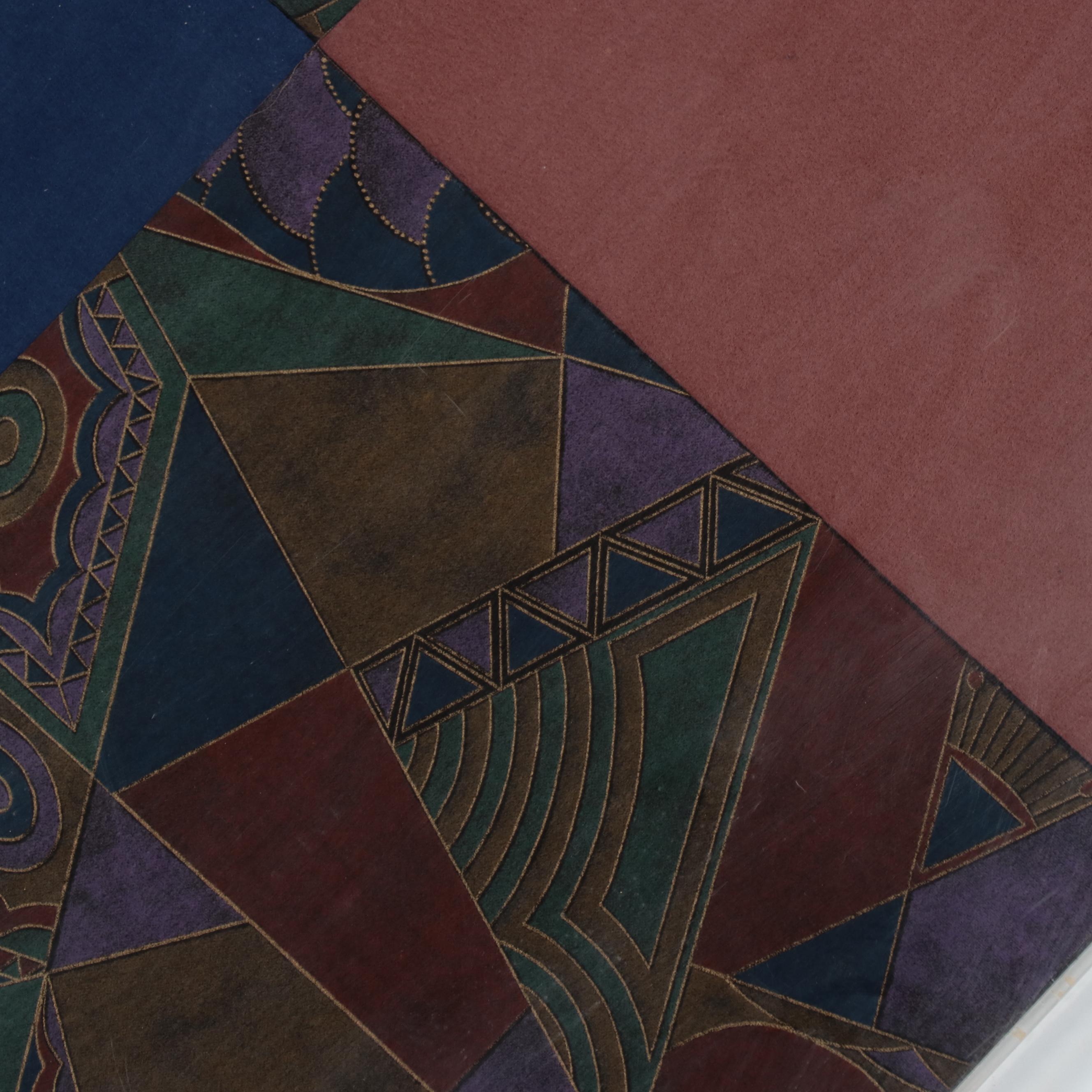 Large Scale Geometric Textile Collage Wall Hanging