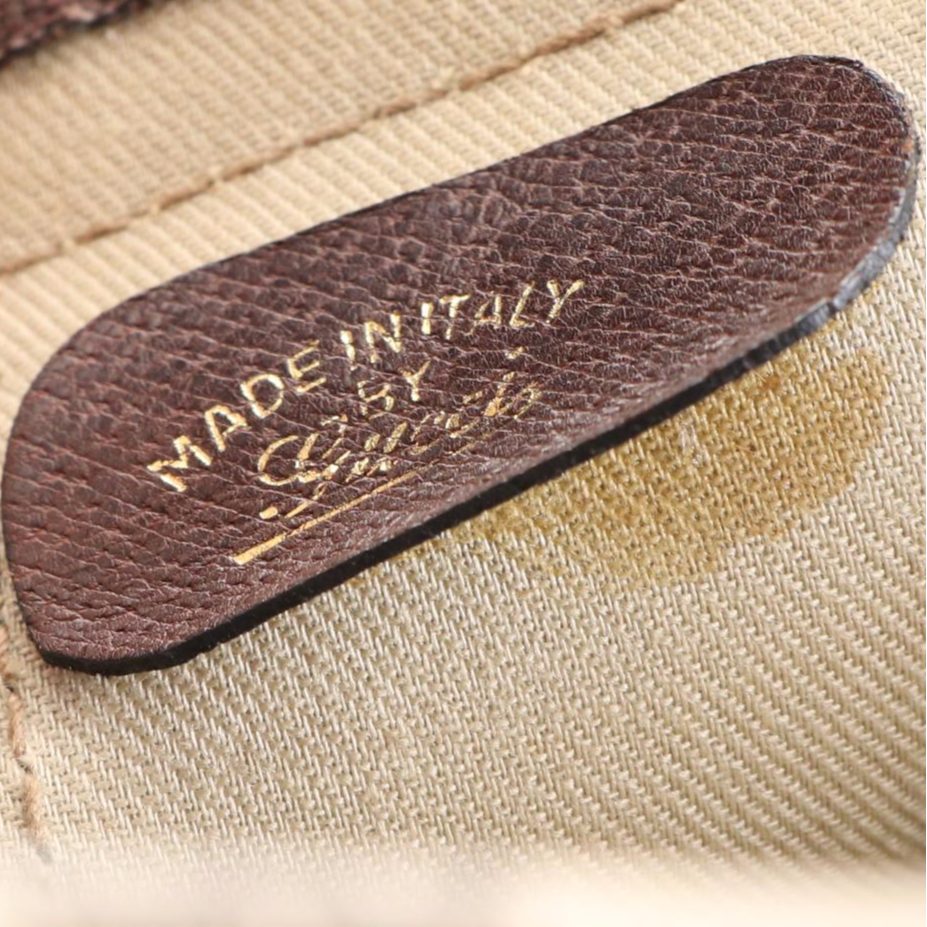 Gucci Web Boston Bag in GG Coated Canvas and Cinghiale Leather