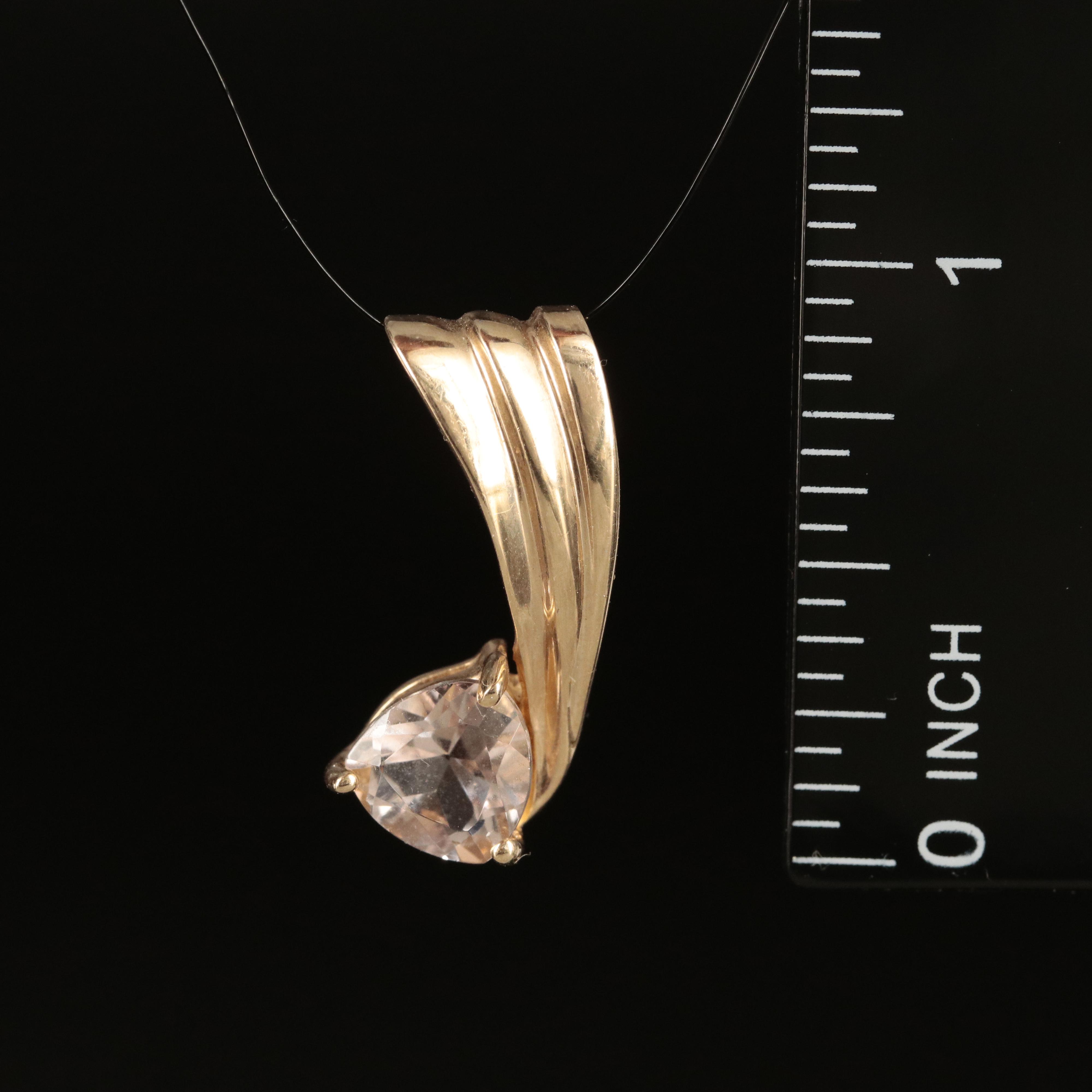 10K Morganite Slide Pendant