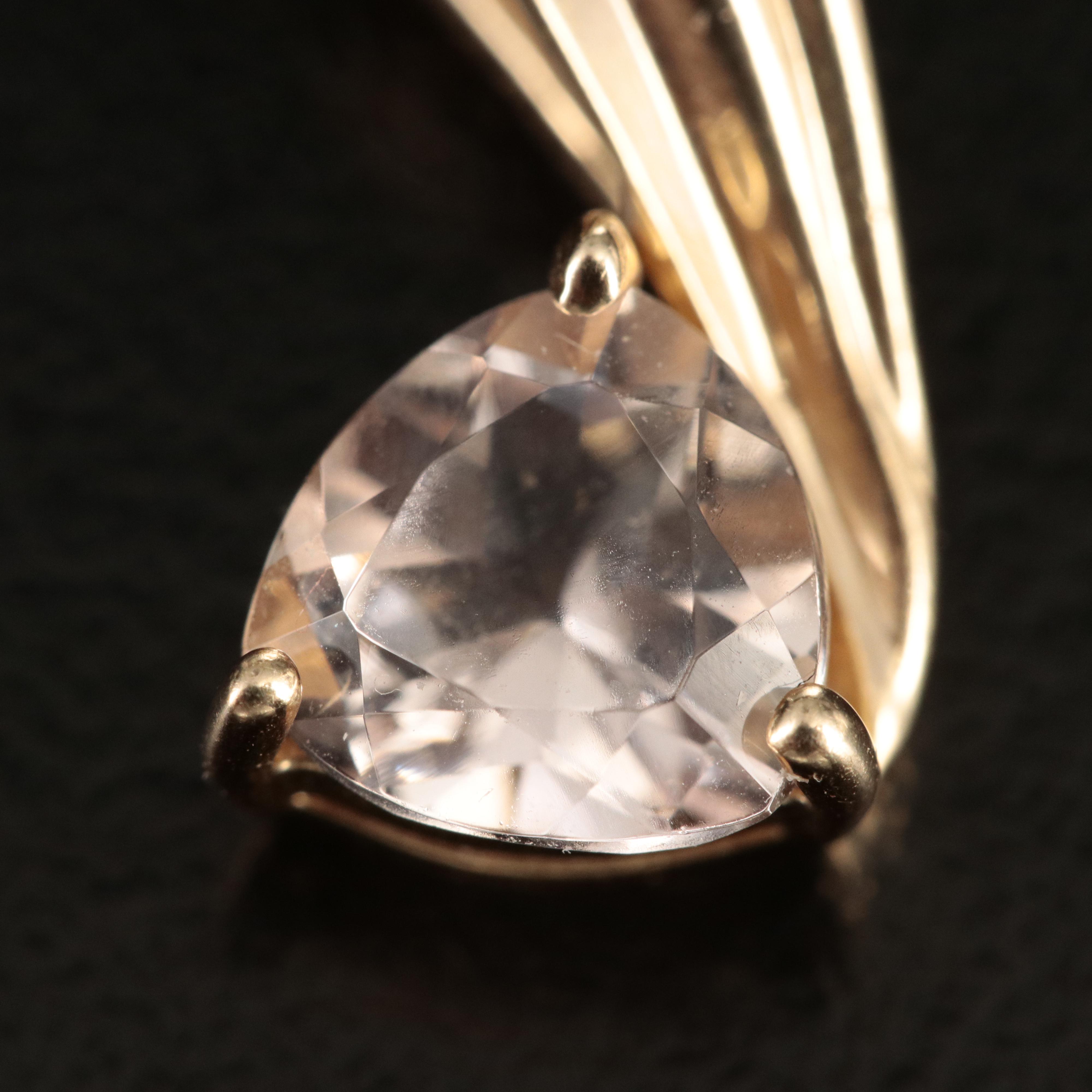10K Morganite Slide Pendant
