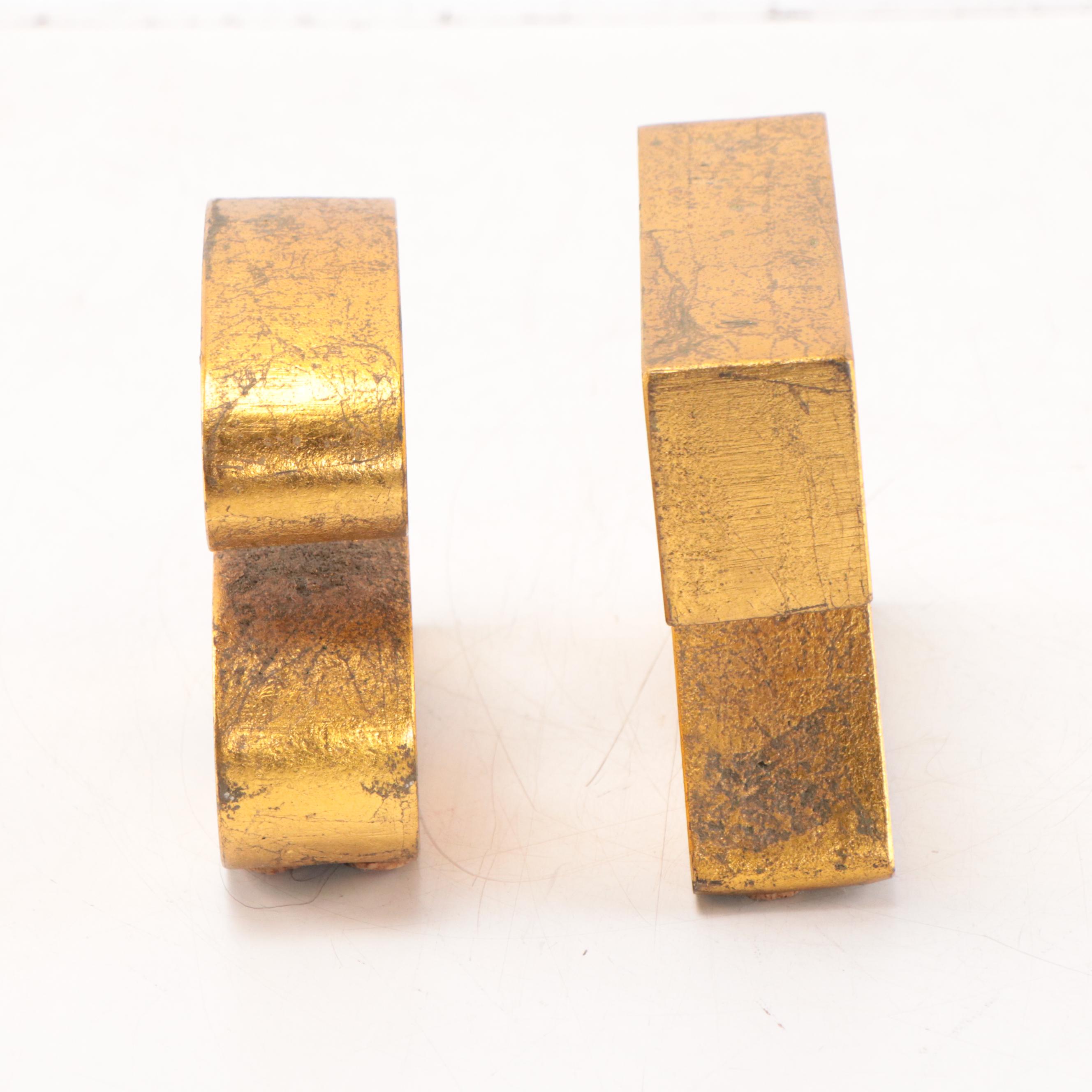 Curtis Jeré Signed AZ Metal Bookends, Circa 1970