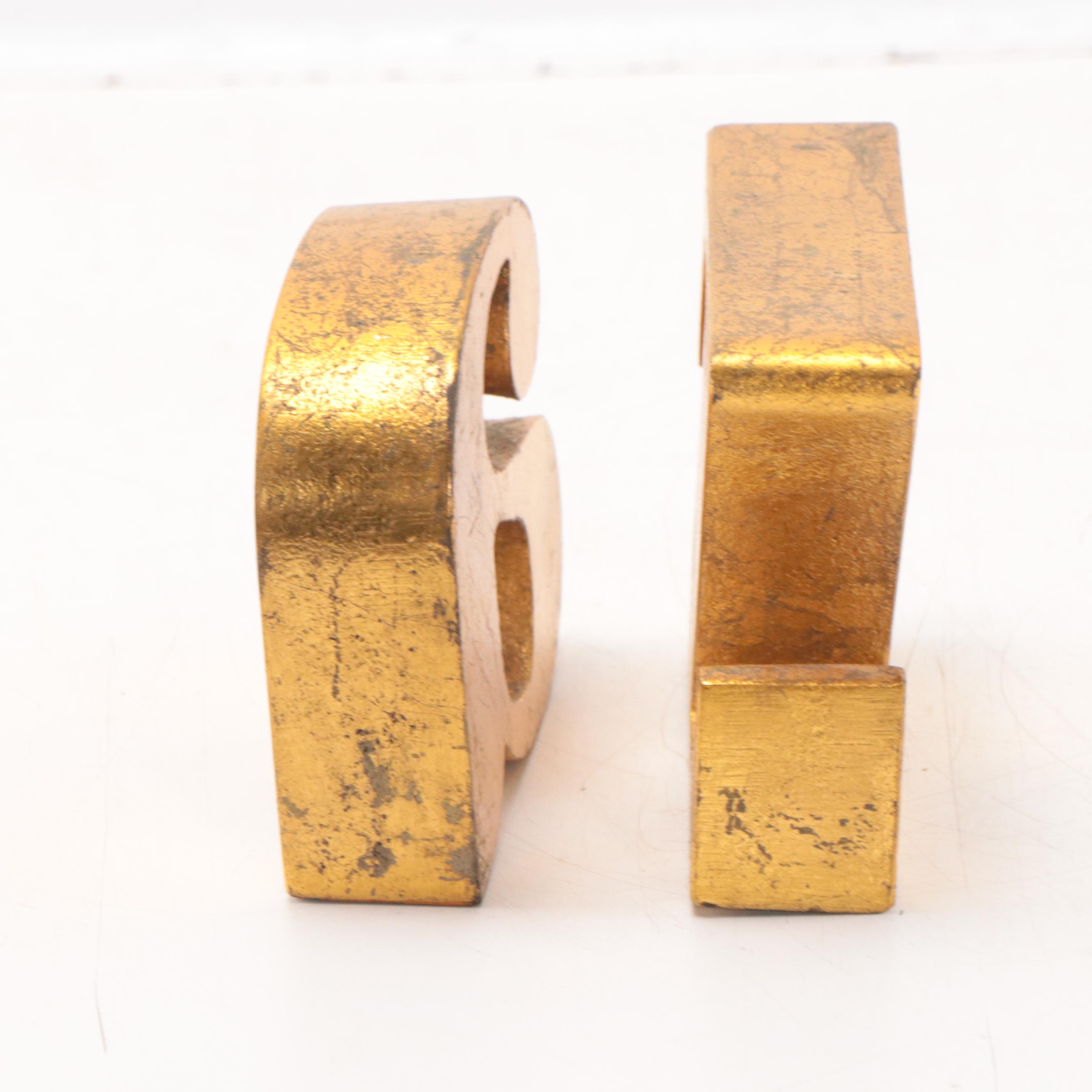 Curtis Jeré Signed AZ Metal Bookends, Circa 1970