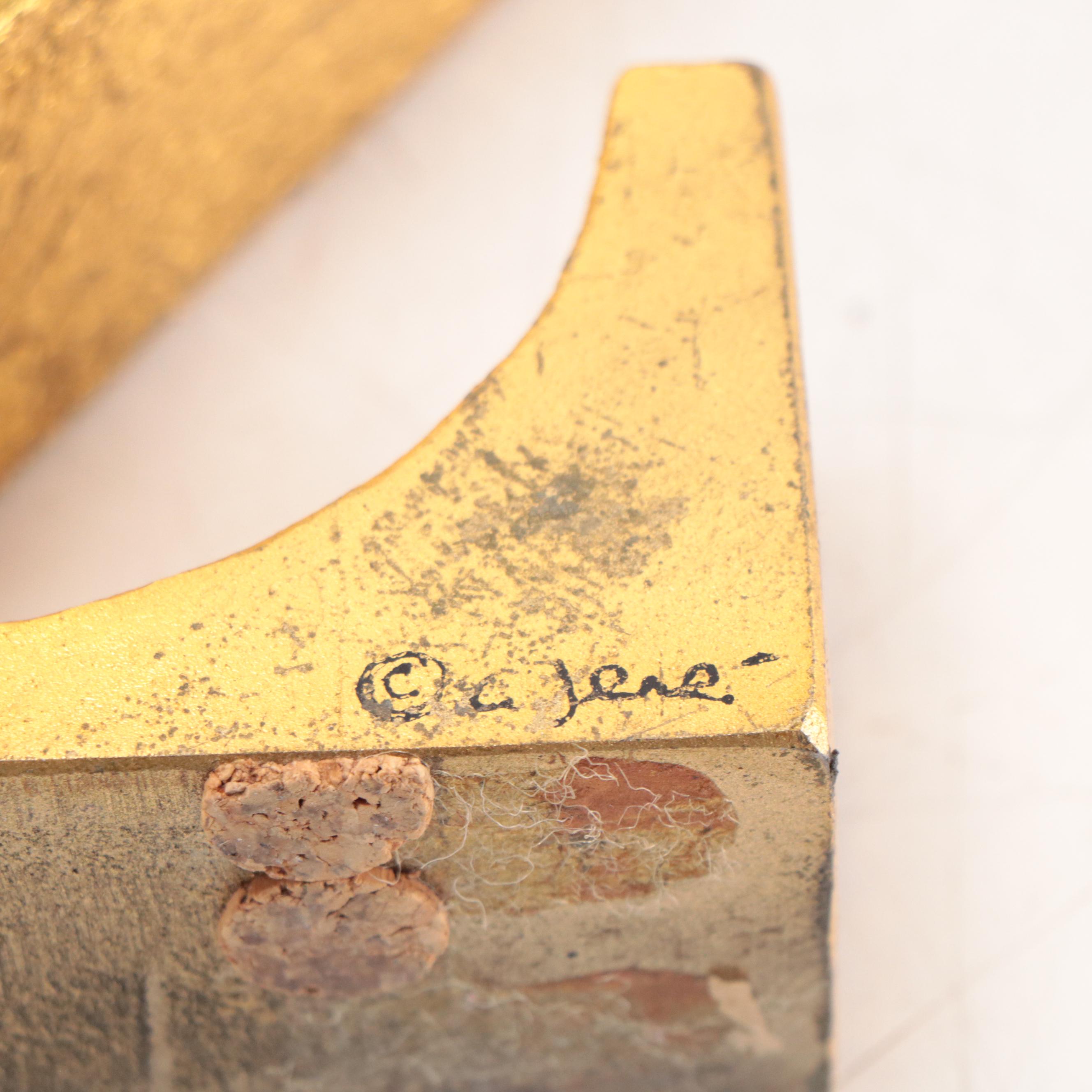 Curtis Jeré Signed AZ Metal Bookends, Circa 1970