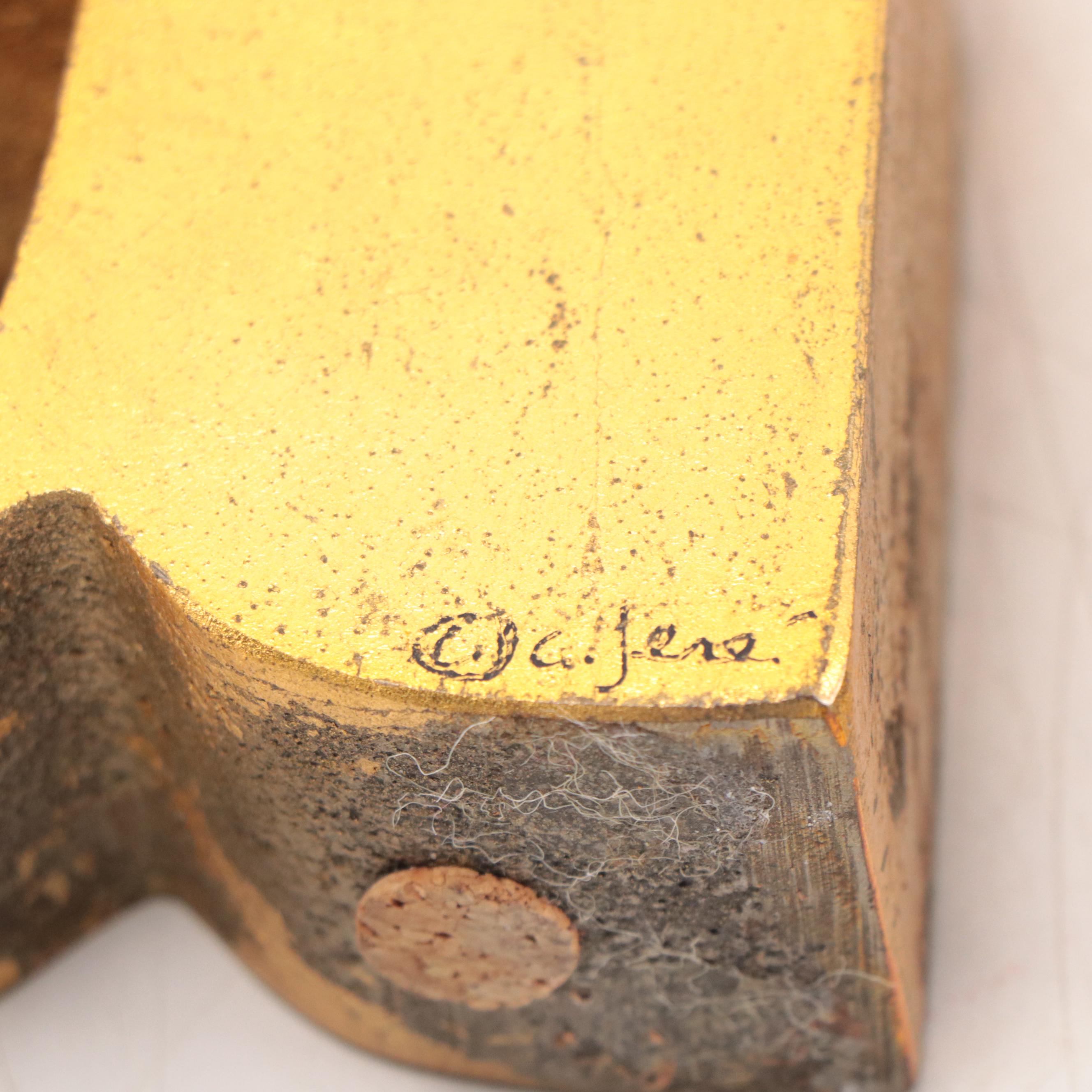 Curtis Jeré Signed AZ Metal Bookends, Circa 1970