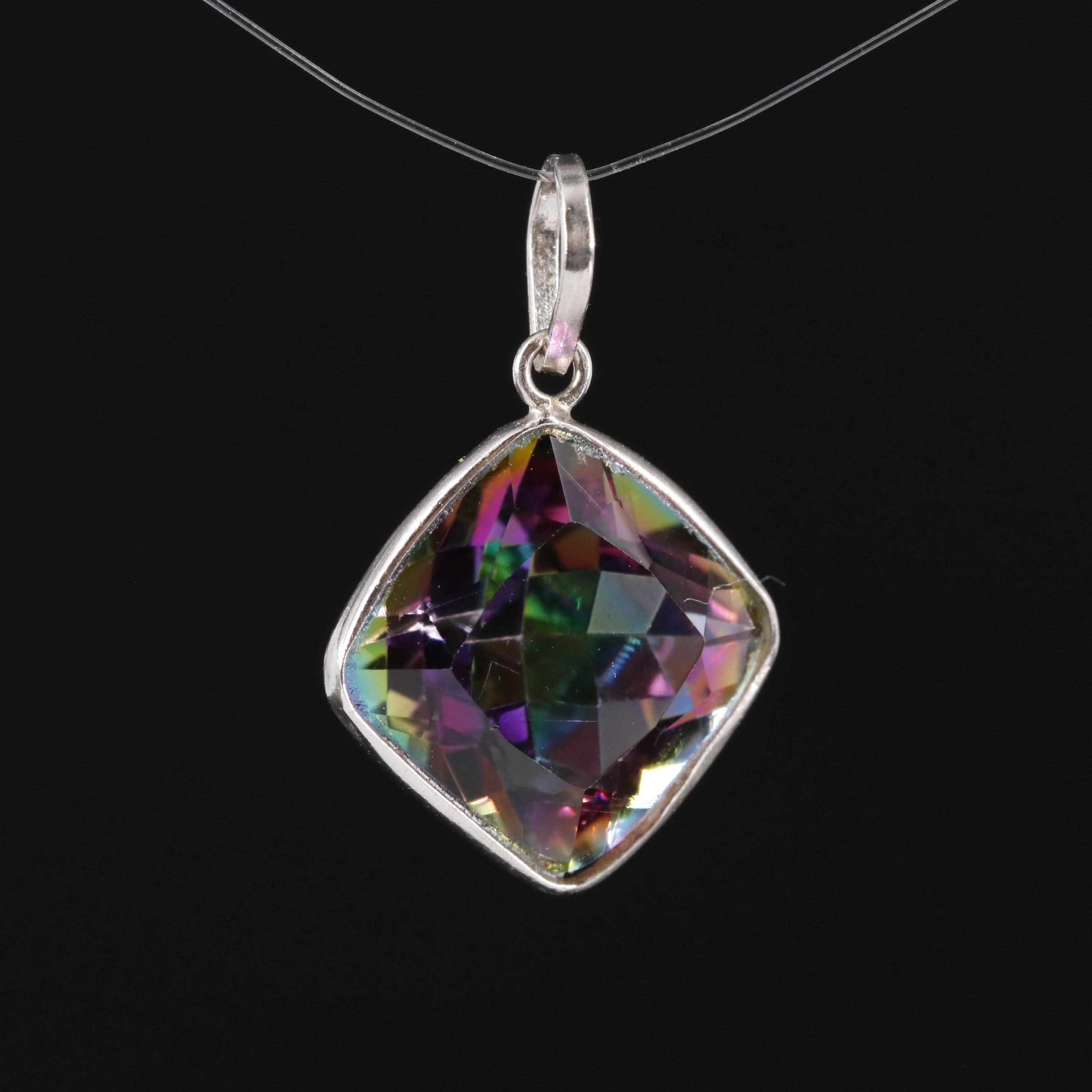 14K Mystic Quartz Pendant