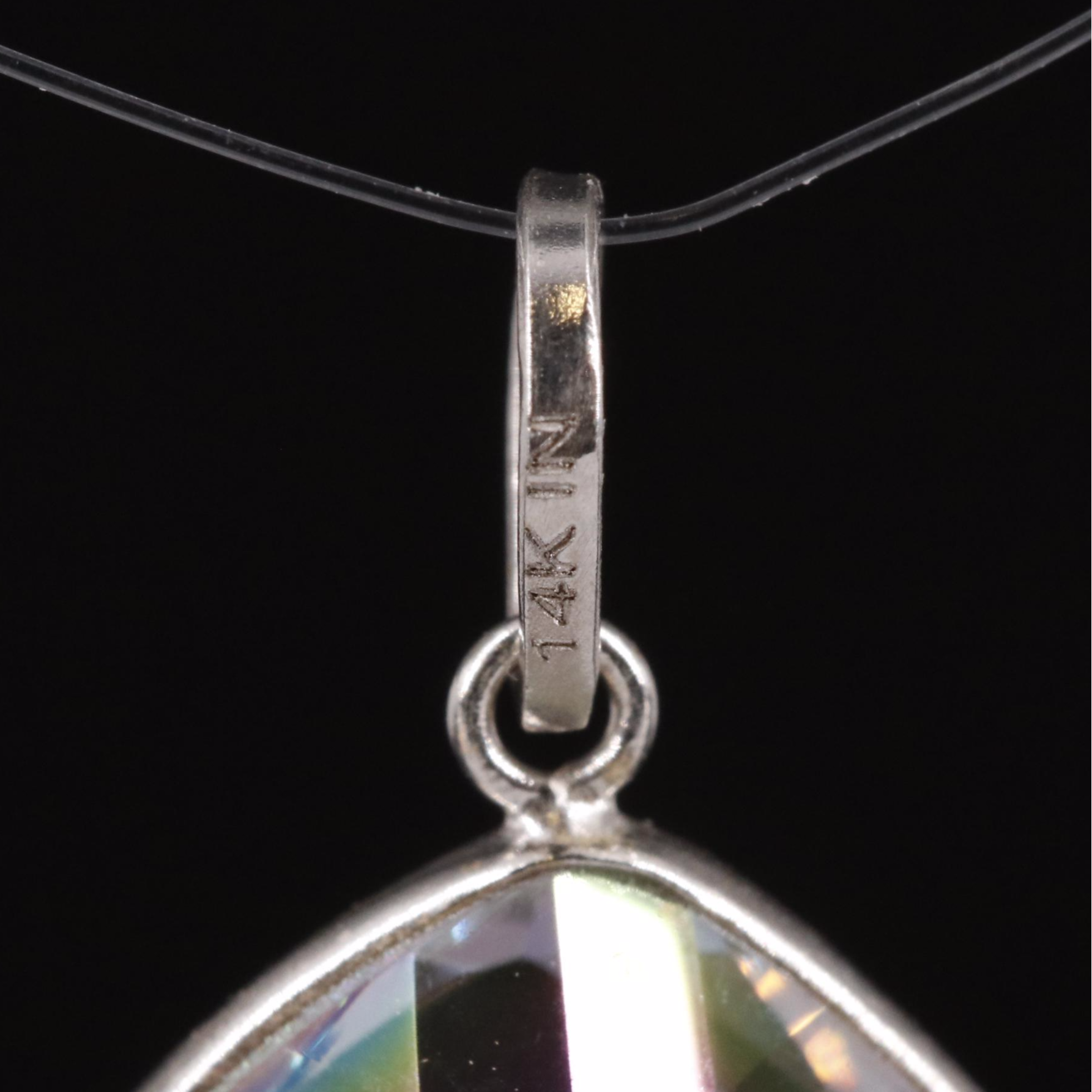 14K Mystic Quartz Pendant