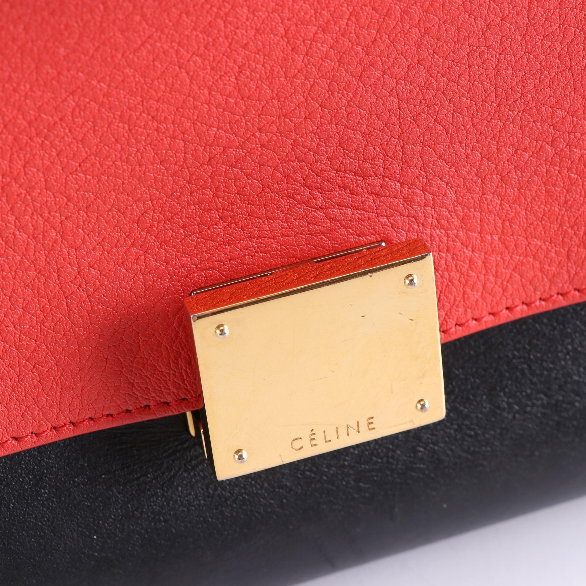 Céline Small Trapeze Bag in Leather and Suede with Shoulder Strap