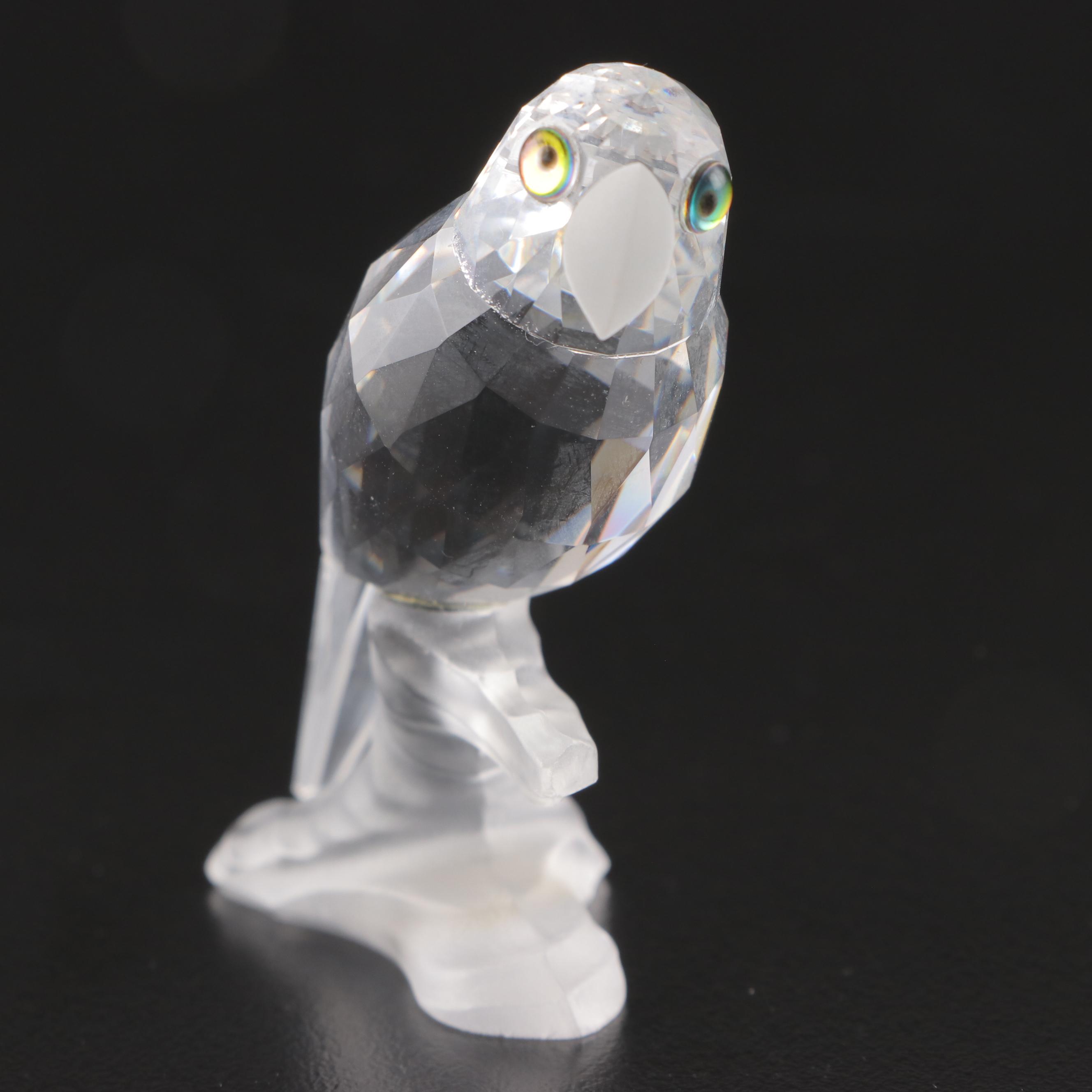 Swarovski Crystal Toucan, Kingfisher and Parrot Bird Figurines