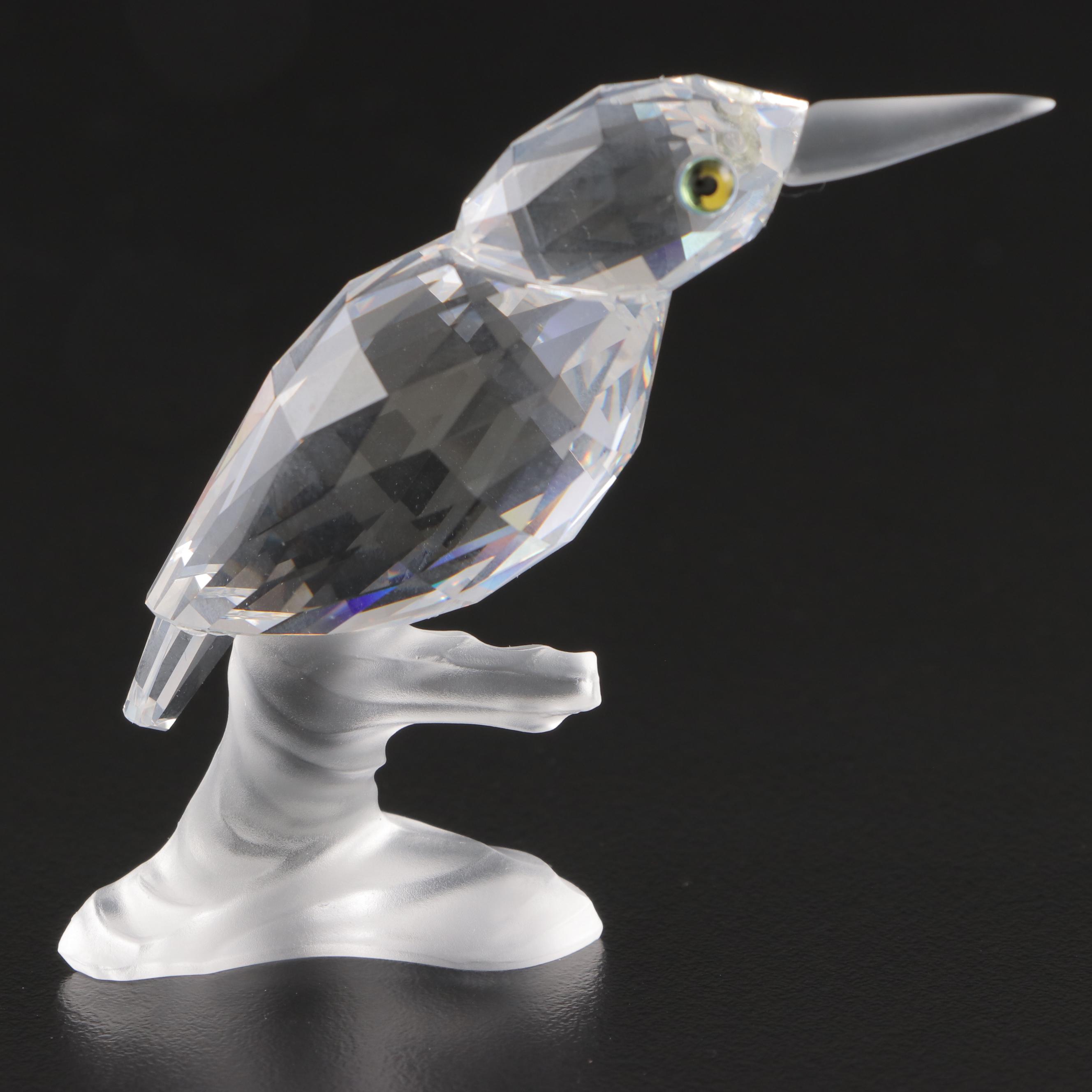 Swarovski Crystal Toucan, Kingfisher and Parrot Bird Figurines