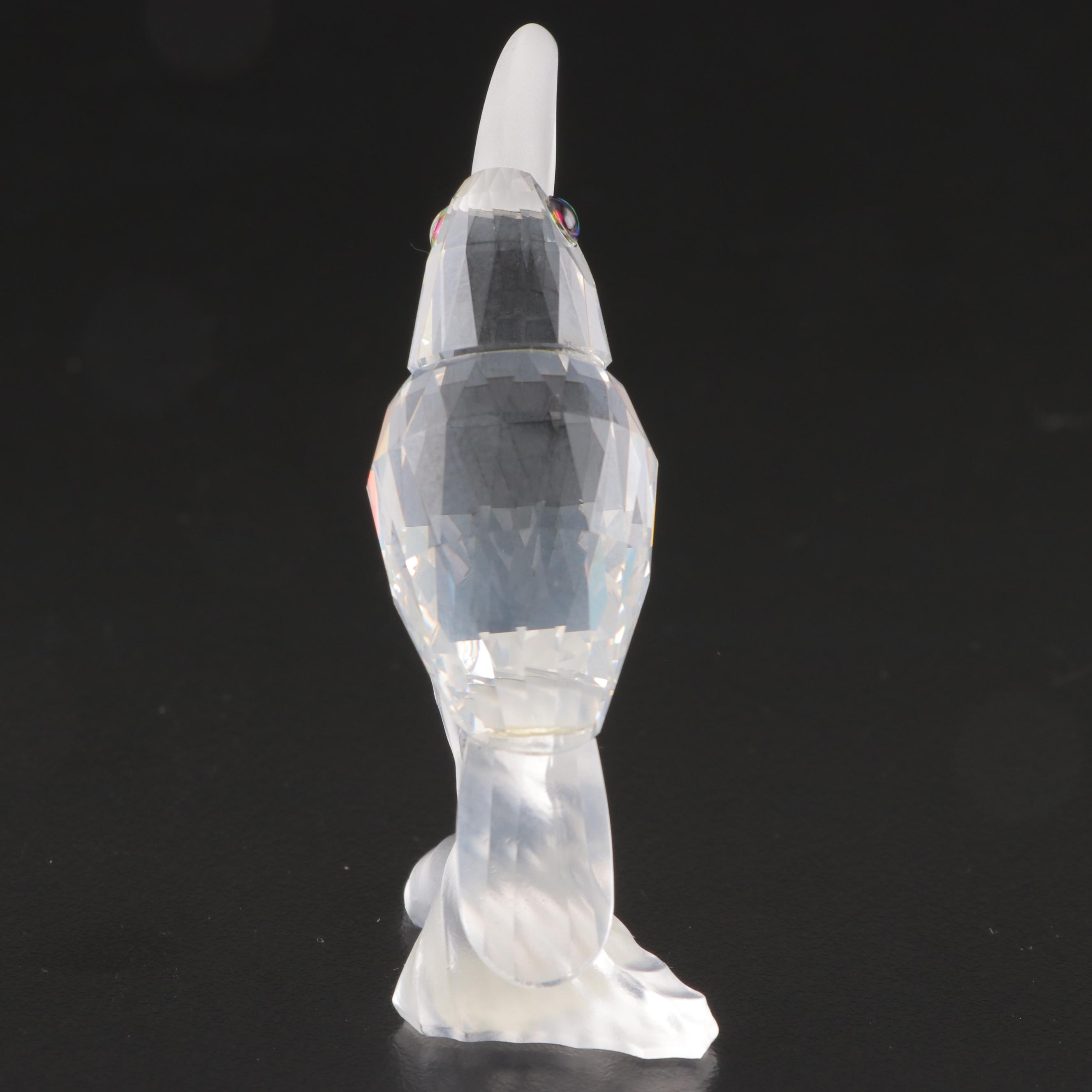 Swarovski Crystal Toucan, Kingfisher and Parrot Bird Figurines