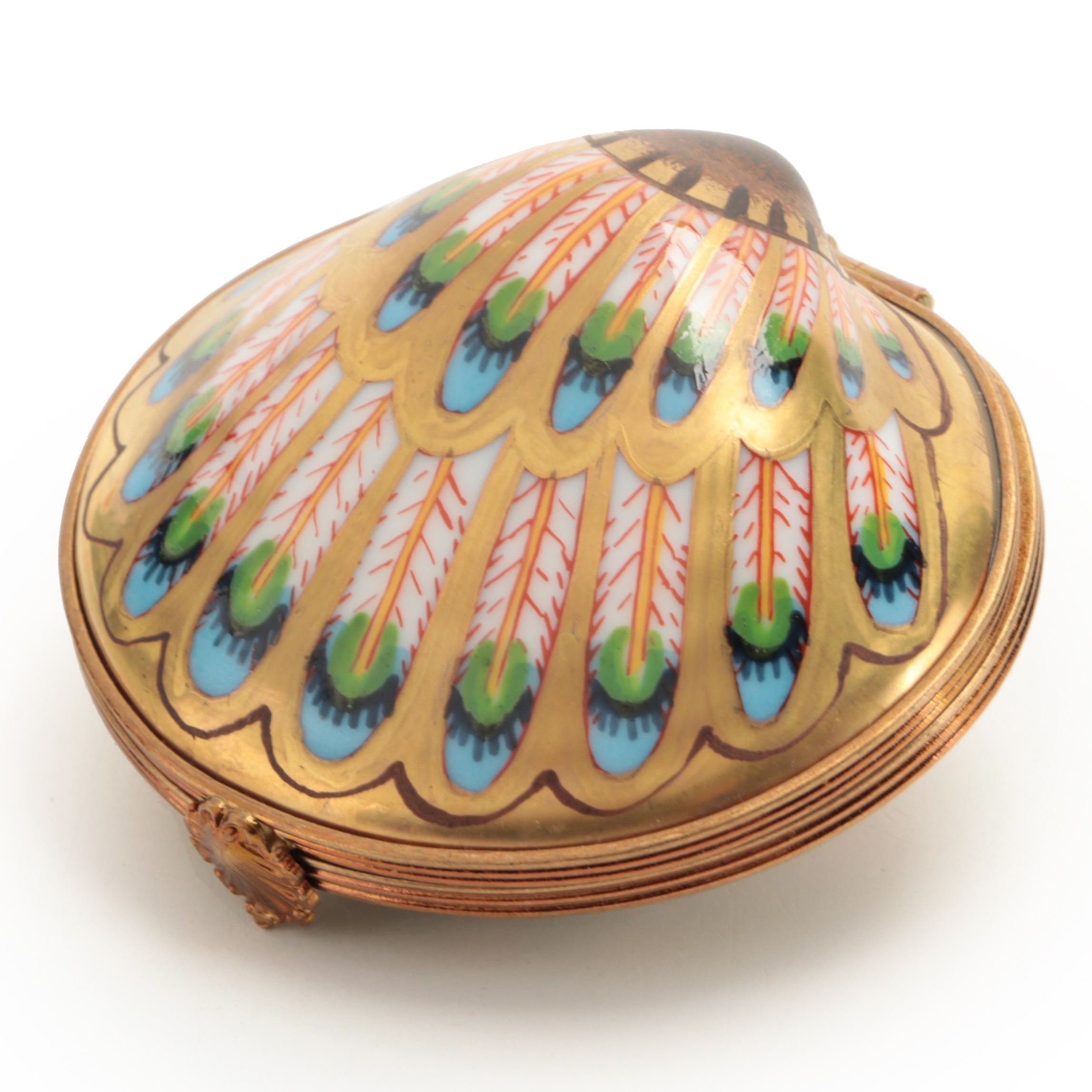 Limoges Porcelain Oyster Shaped Box