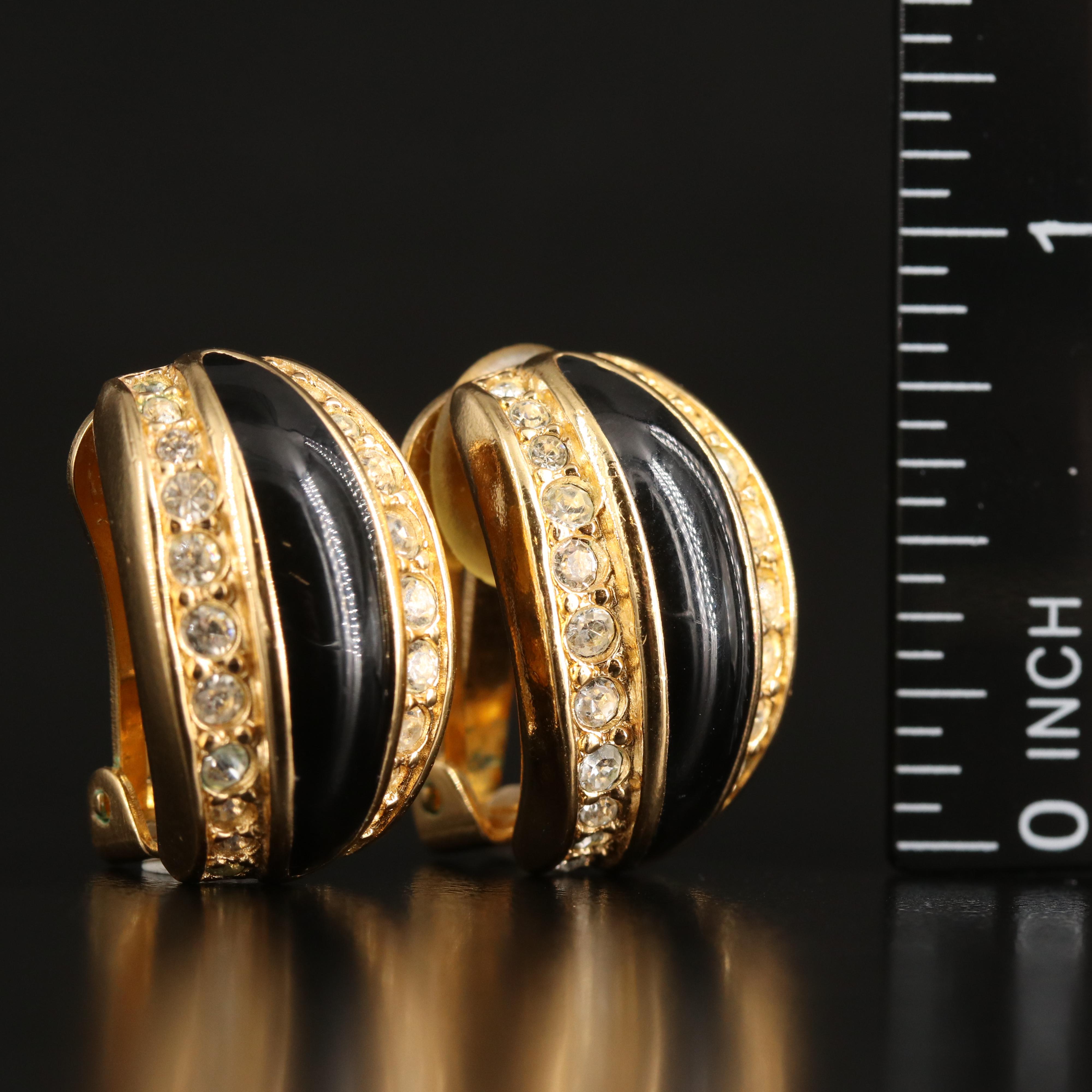 Christian Dior Featured in Rhinestone and Enamel Necklace and Earrings