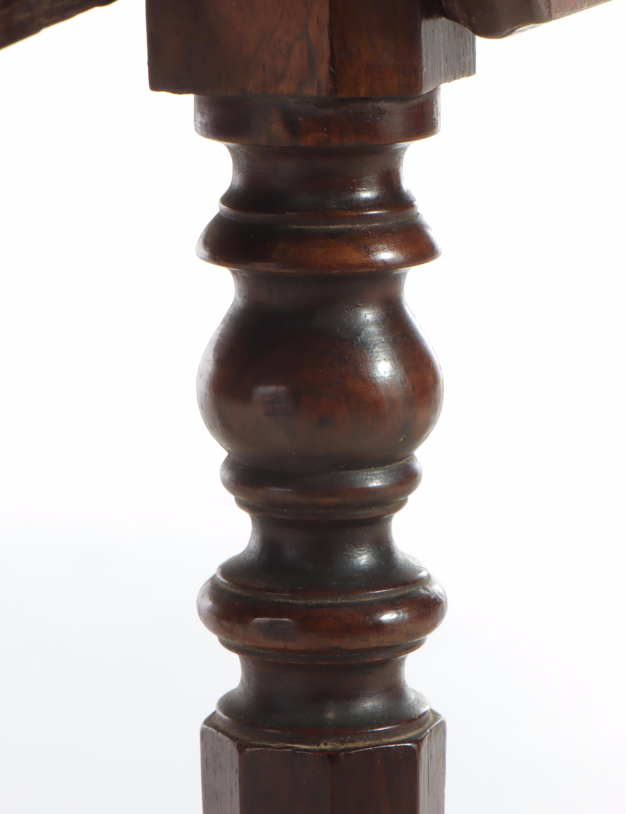 Napoleon III Rosewood Drop-Leaf Bedside Table, Late 19th Century