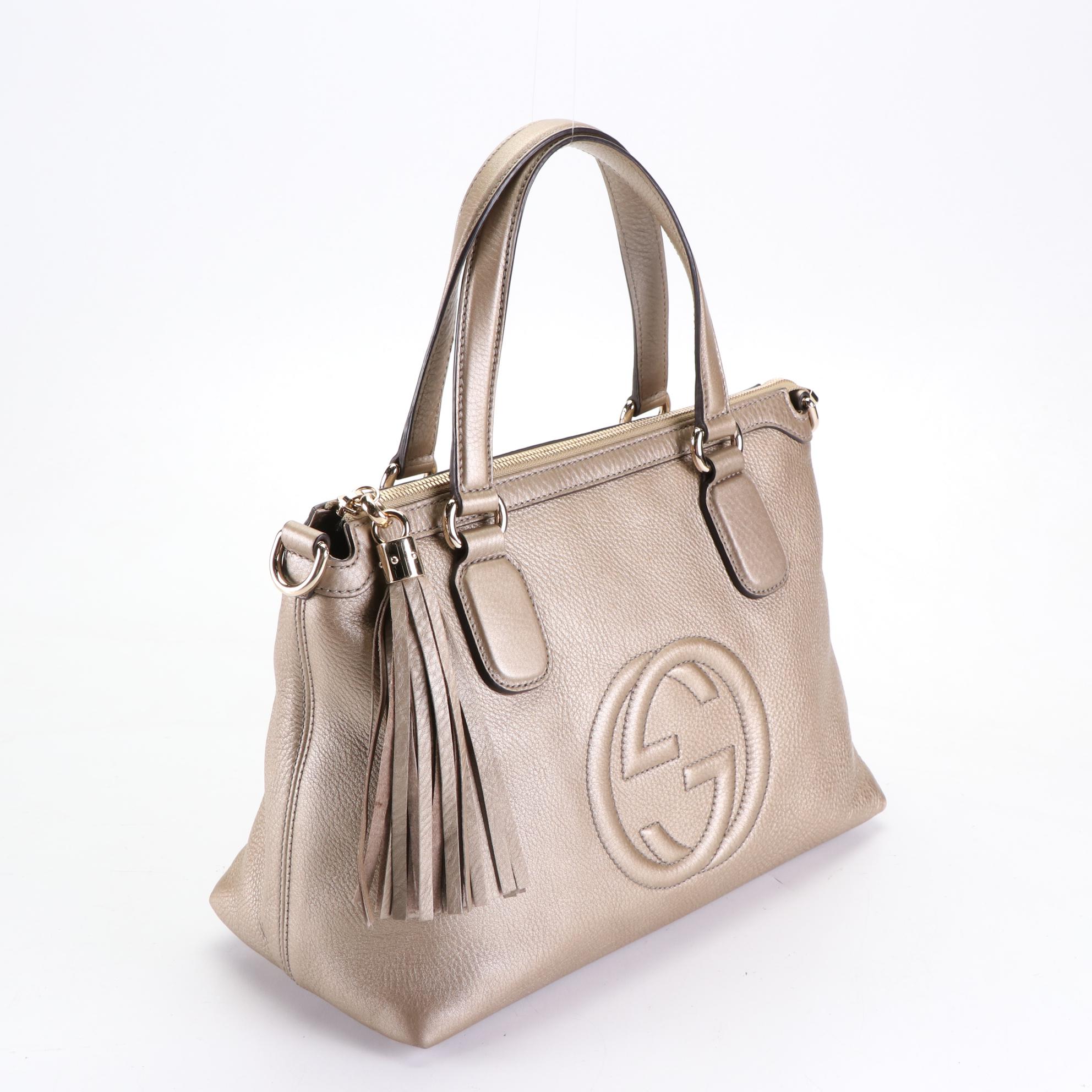 Gucci Soho Tote in Metallic Grained Leather