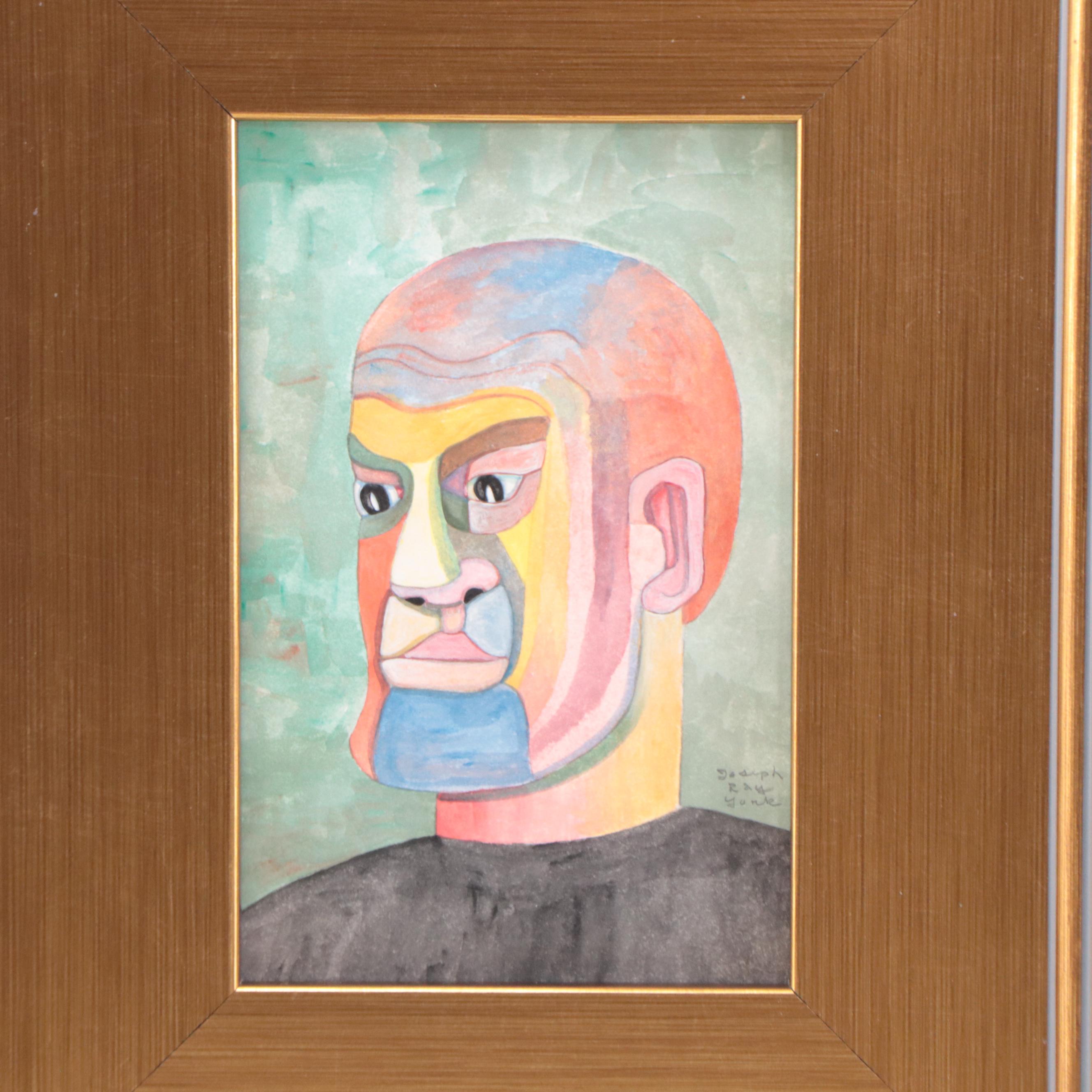 Joseph Ray York Watercolor Painting "Portrait: Kurtz," 2019