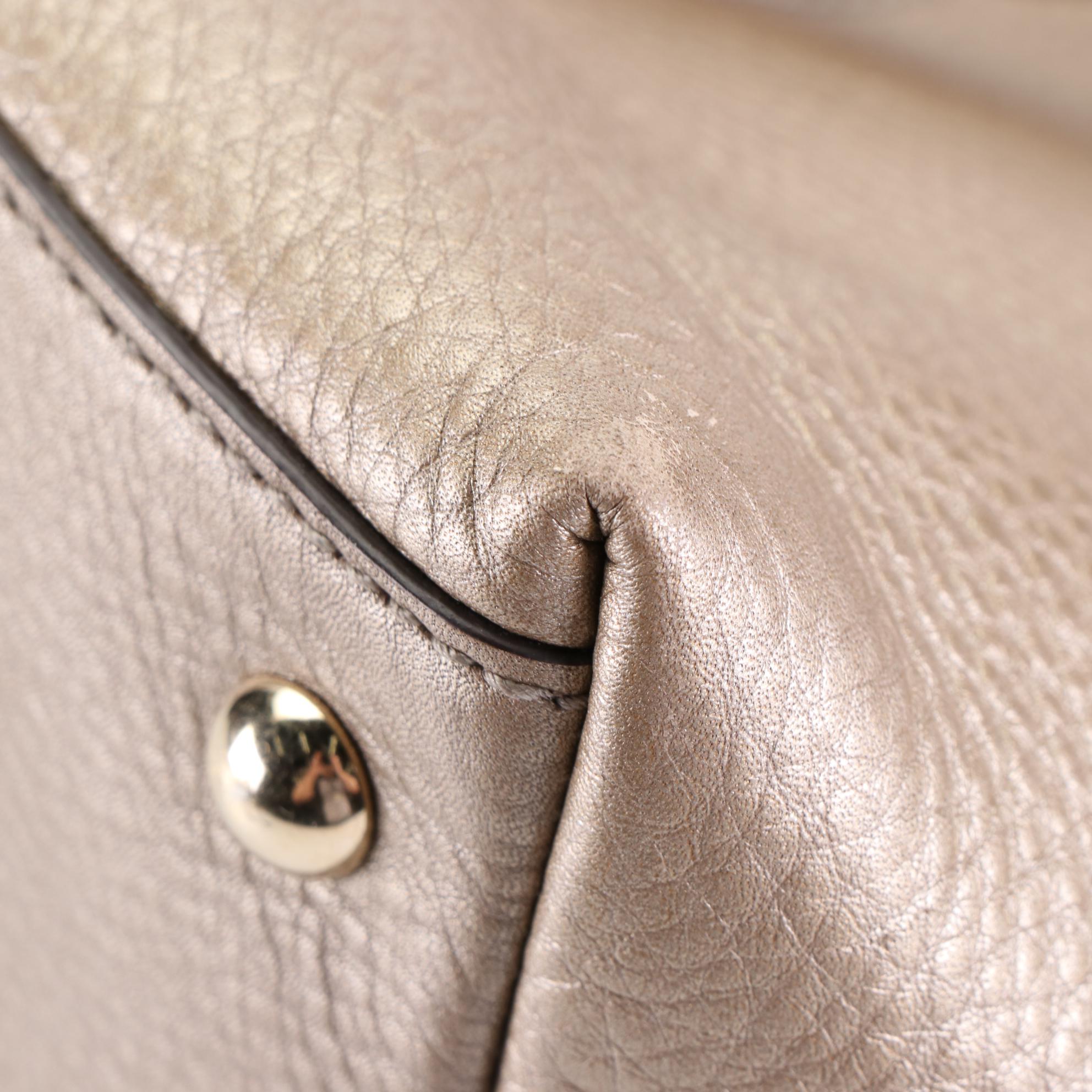 Gucci Soho Tote in Metallic Grained Leather