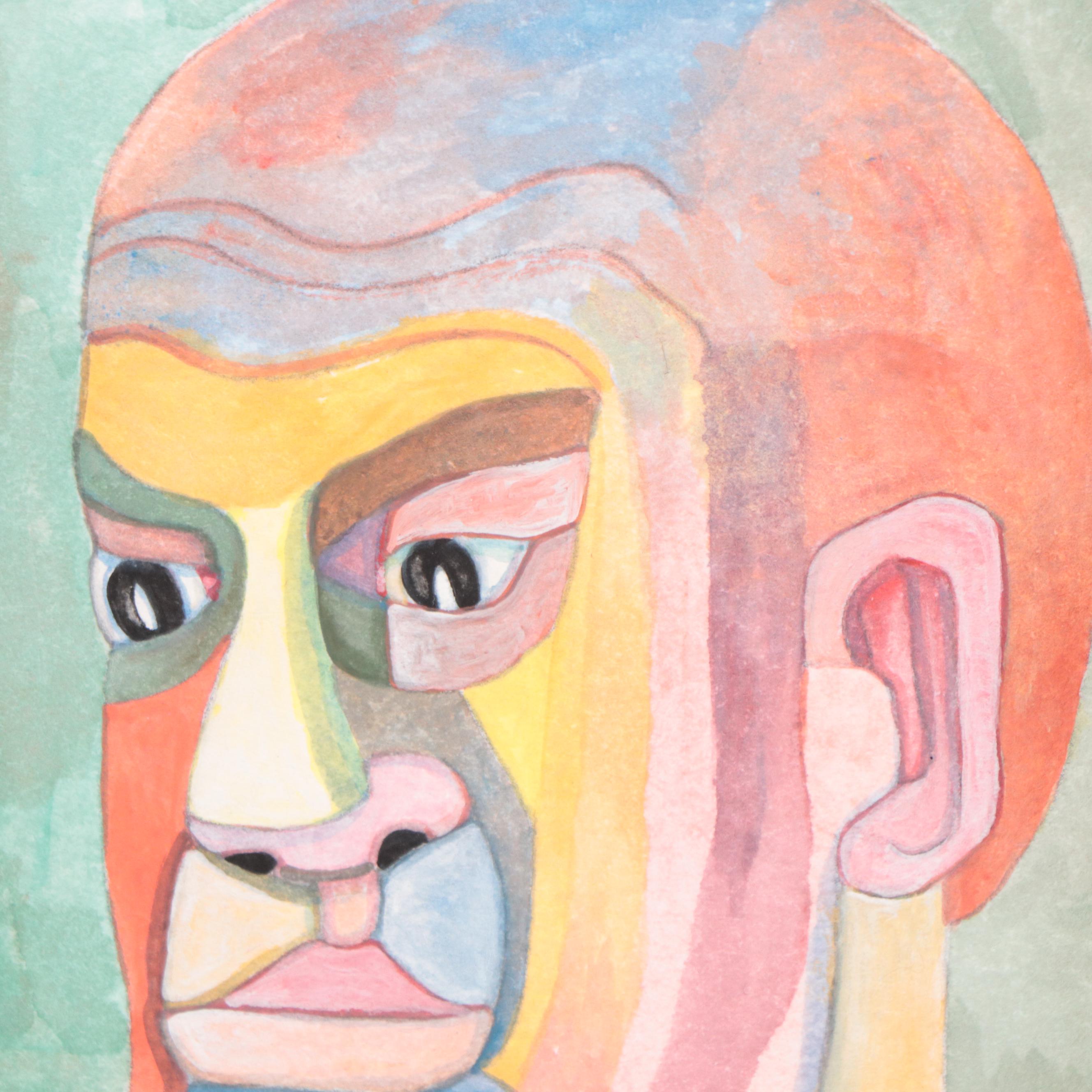 Joseph Ray York Watercolor Painting "Portrait: Kurtz," 2019