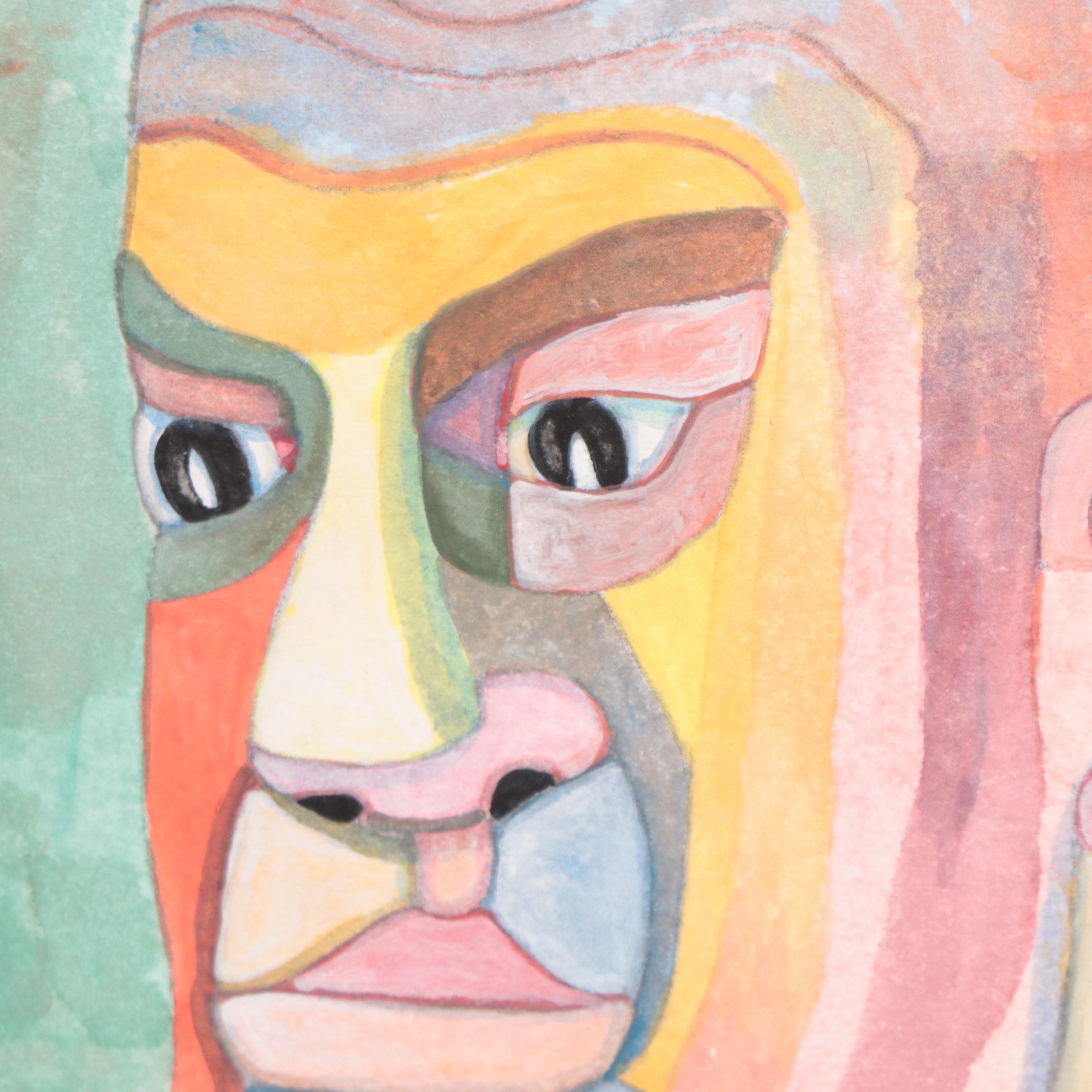 Joseph Ray York Watercolor Painting "Portrait: Kurtz," 2019