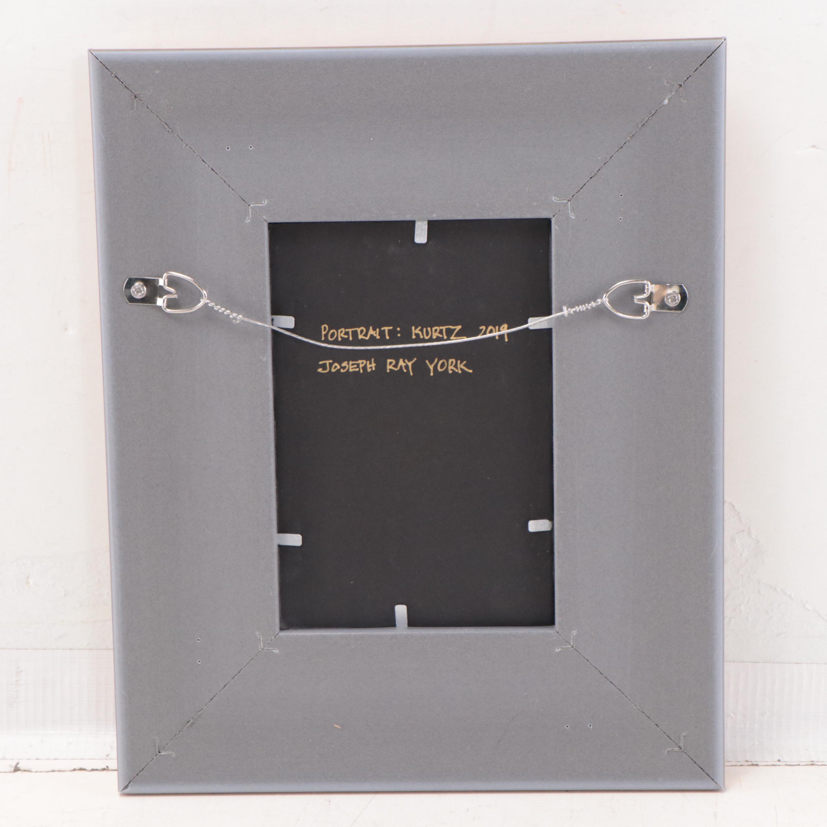 Joseph Ray York Watercolor Painting "Portrait: Kurtz," 2019