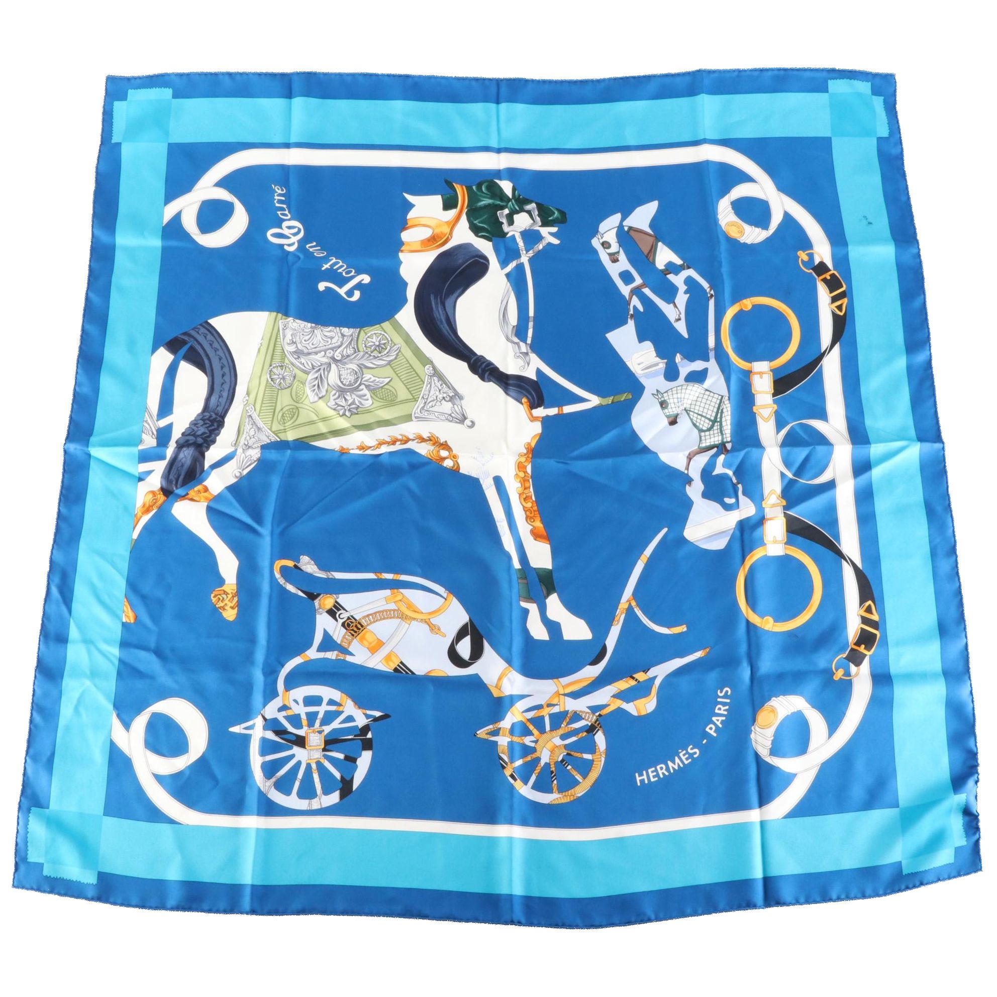 Hermès "Tout en Carre" Silk Twill Scarf 90
