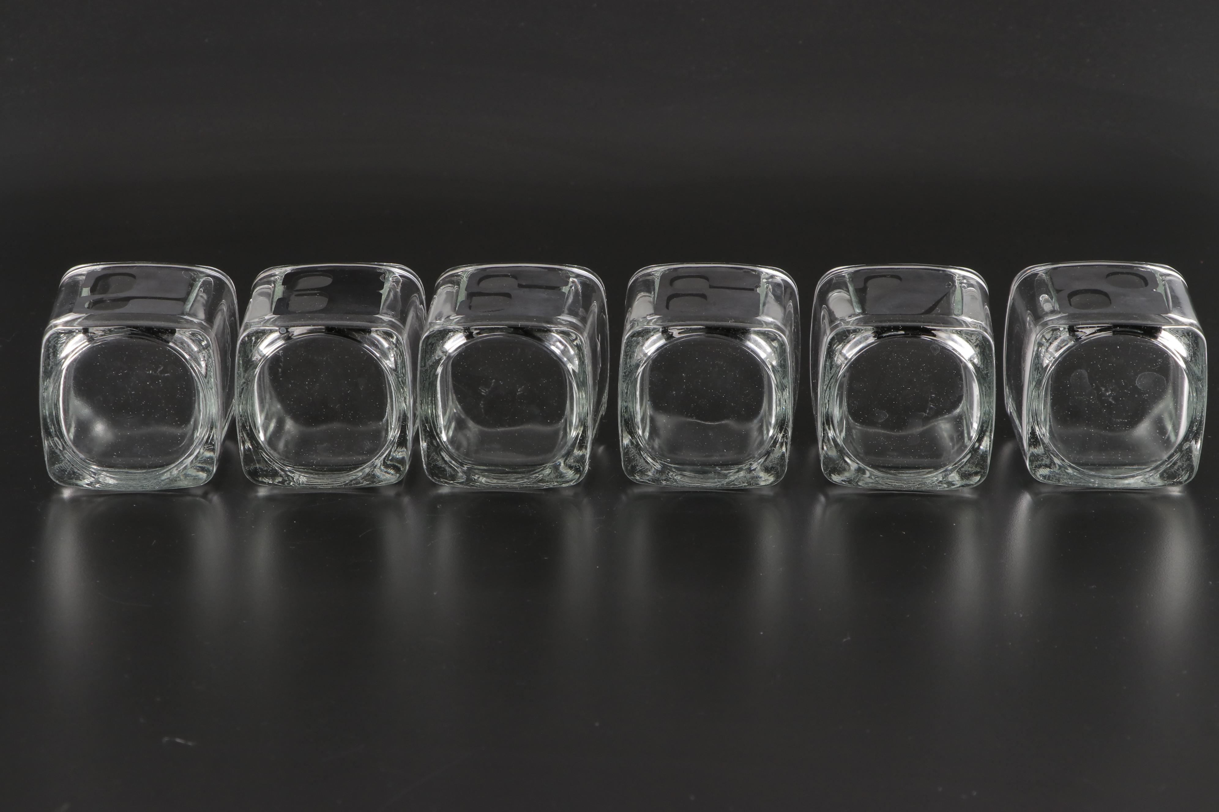 Mod Style Numbered Old Fashioned Glasses