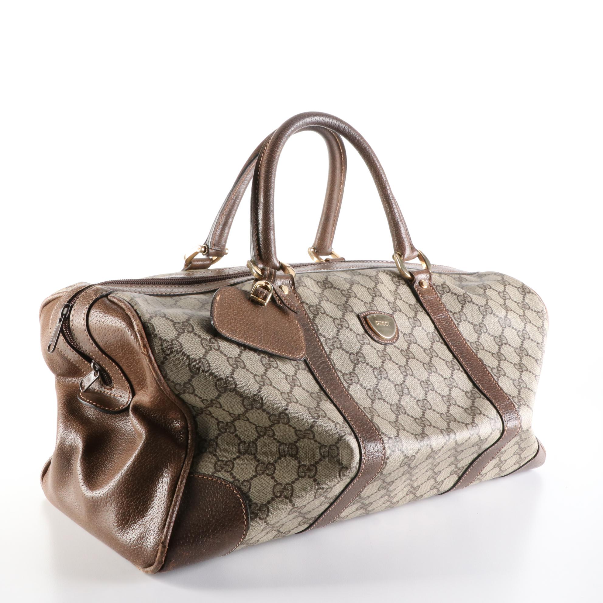 Gucci Boston Bag in GG Supreme Canvas and Leather