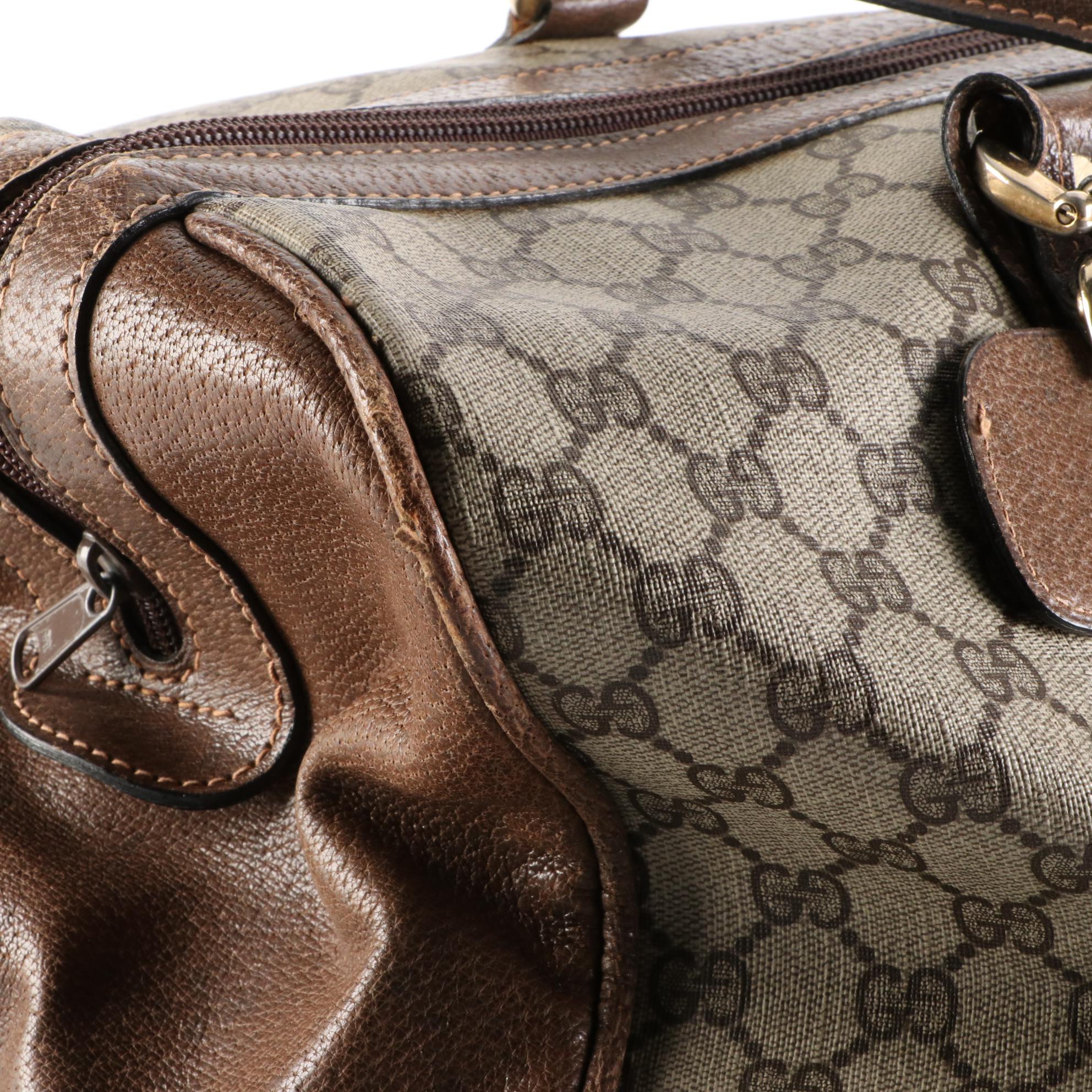 Gucci Boston Bag in GG Supreme Canvas and Leather