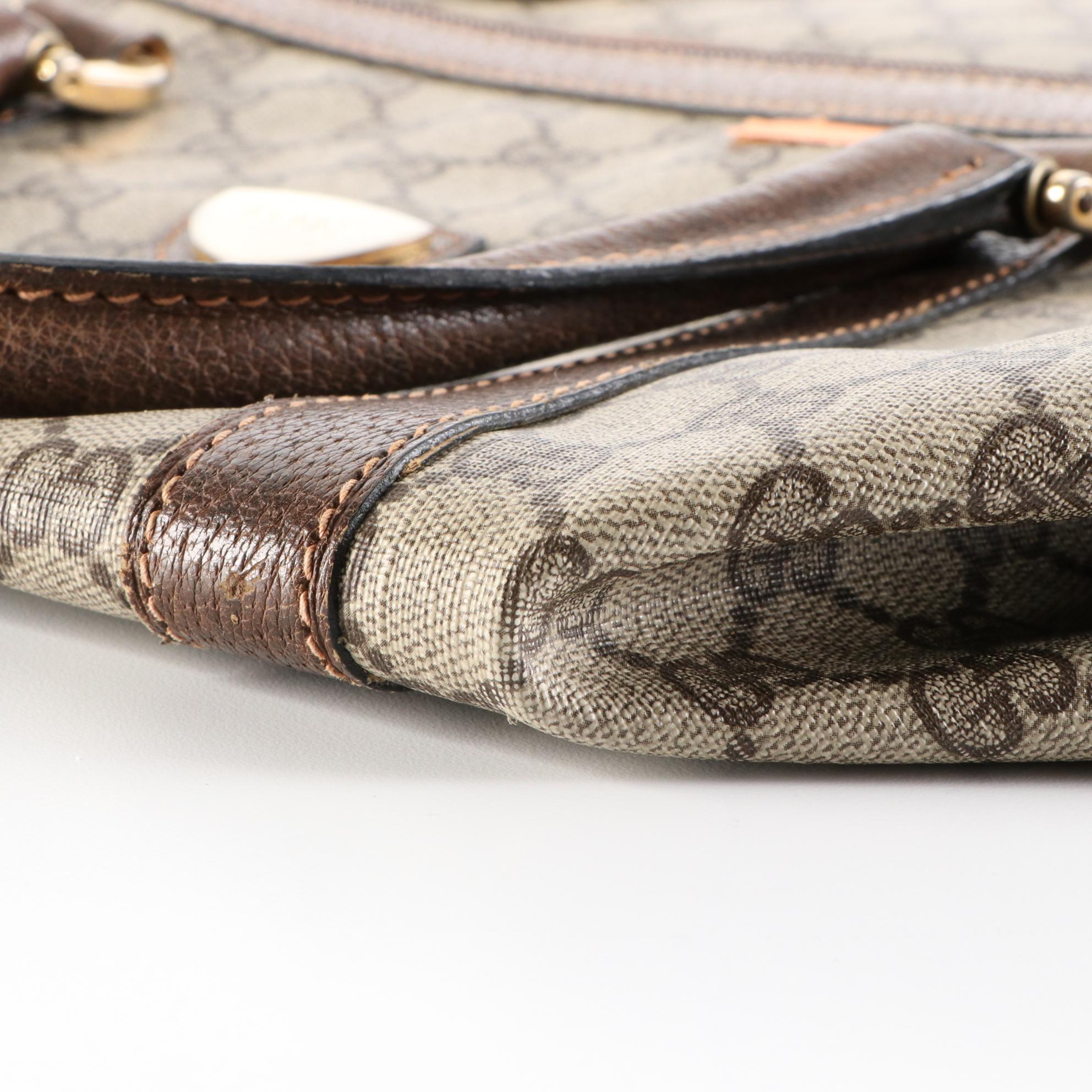 Gucci Boston Bag in GG Supreme Canvas and Leather