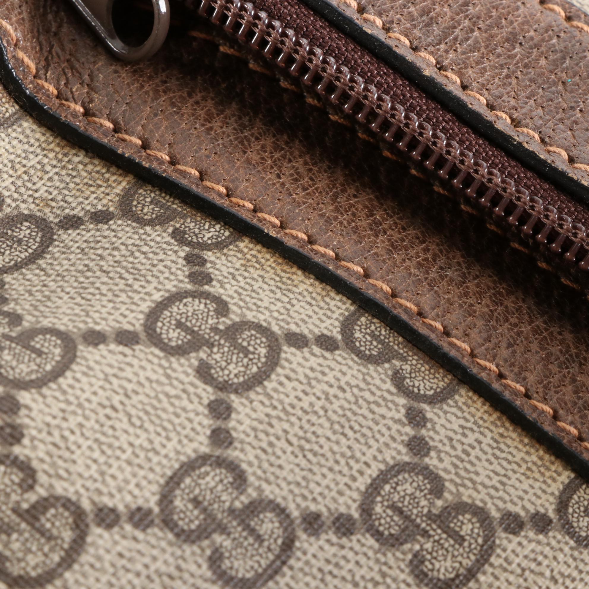 Gucci Boston Bag in GG Supreme Canvas and Leather