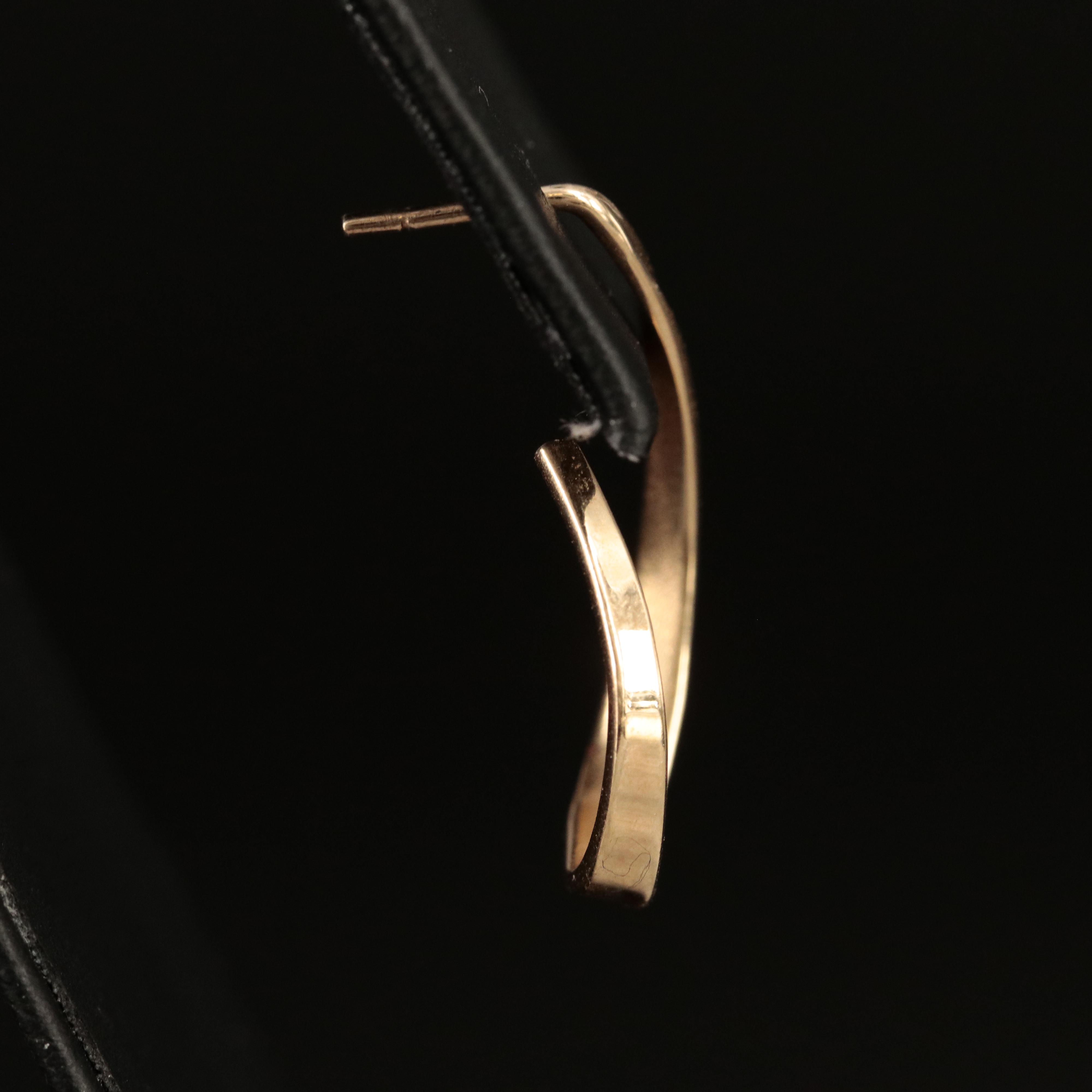 Ed Levin Studio 14K Front Facing J Hoop Earrings