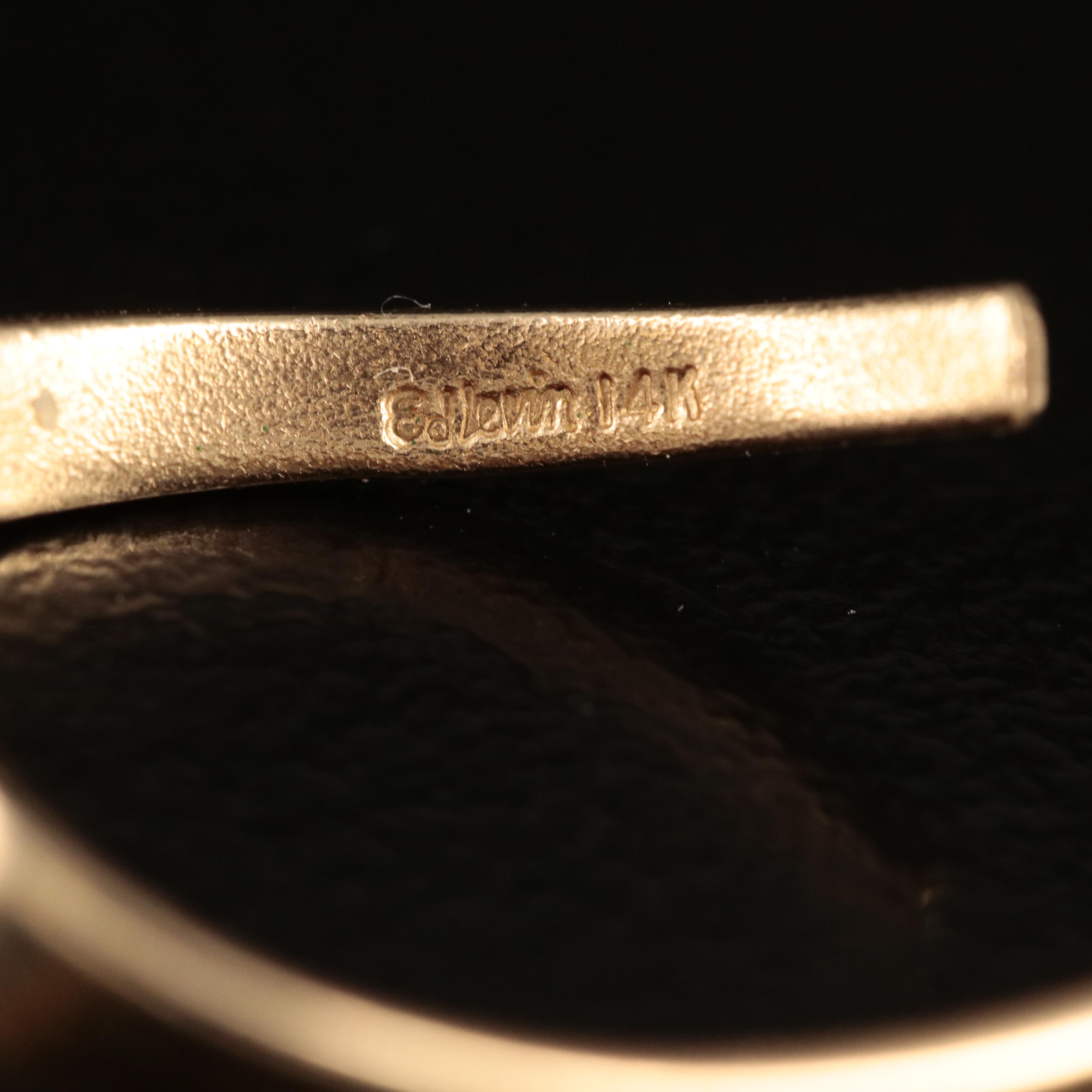 Ed Levin Studio 14K Front Facing J Hoop Earrings