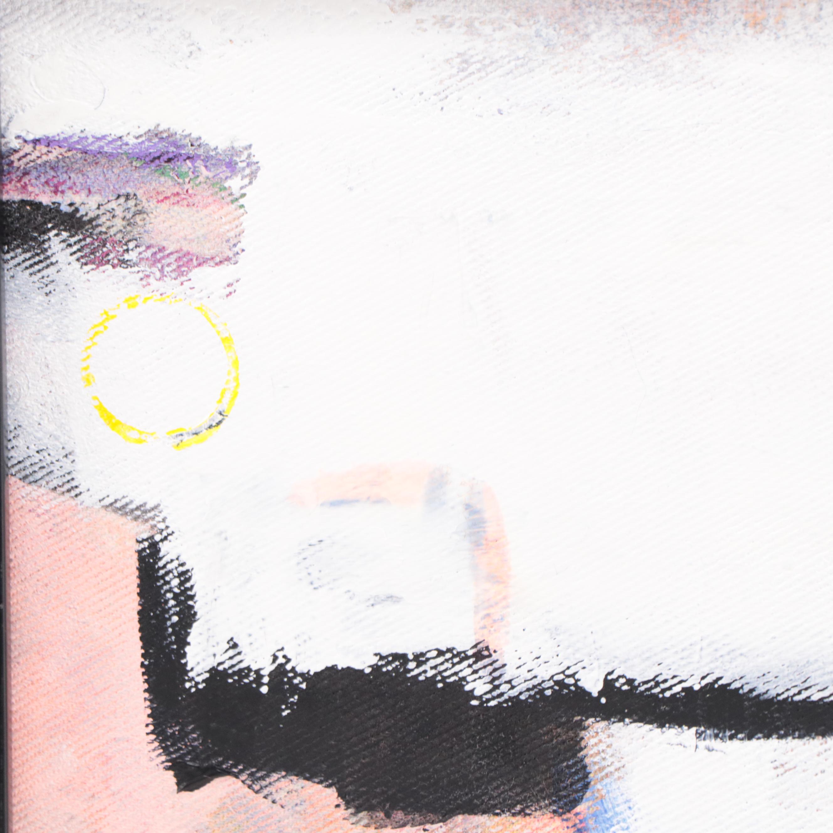 Milagros Pongo Abstract Mixed Media Painting "Squat," 21st Century